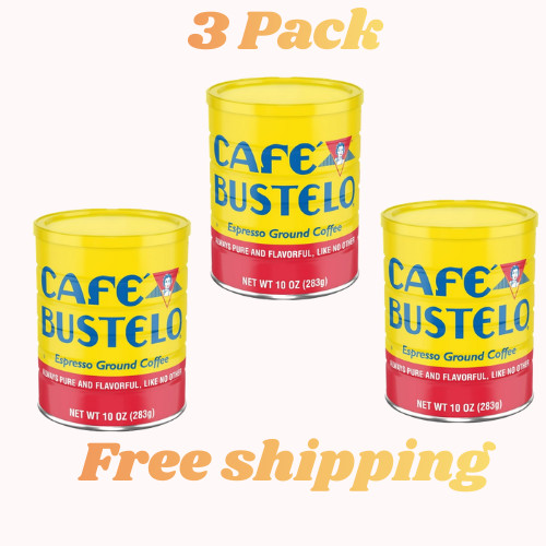 Cafe Bustelo, Espresso Style Dark Roast Ground Coffee, 10 oz Can (Pack of 3)