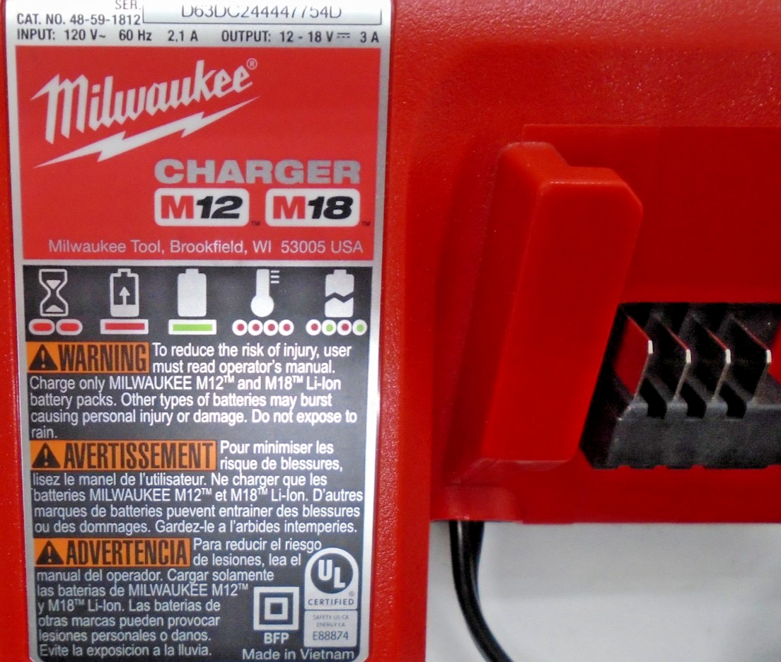 New No Box Milwaukee M12/M18 12V 18V Battery Charger 48-59-1812 Brand
