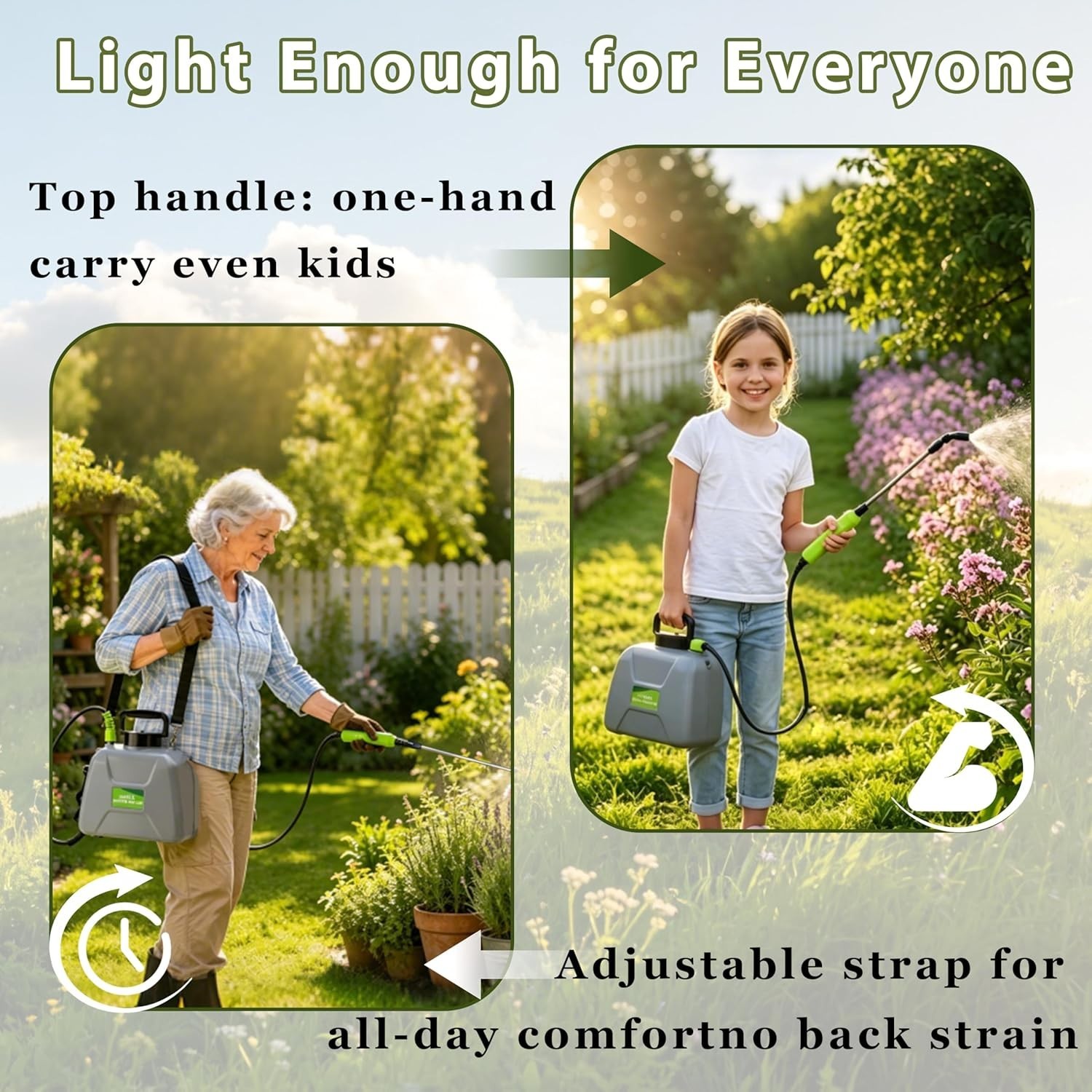 Versatile Battery Powered Garden Sprayer 1.35 Gal – Comfortable & Leak-Free