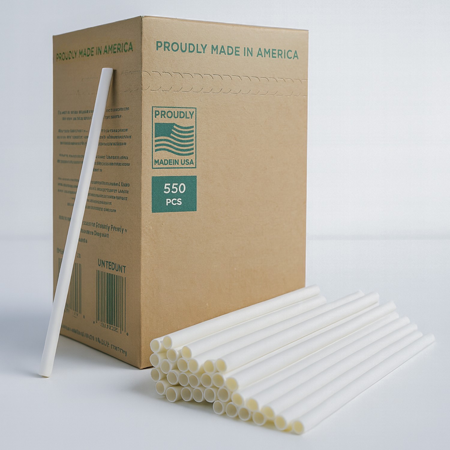 Arbor Paper Drinking Straw 7.5″White Ecofriendly Disposable Paper Straws 550 Pcs