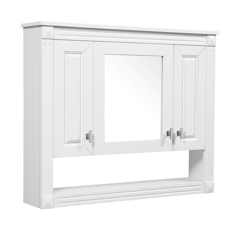 35in Bathroom Wall Cabinet w/Mirror,Wall Mounted Medicine Storage ,Open Shelf