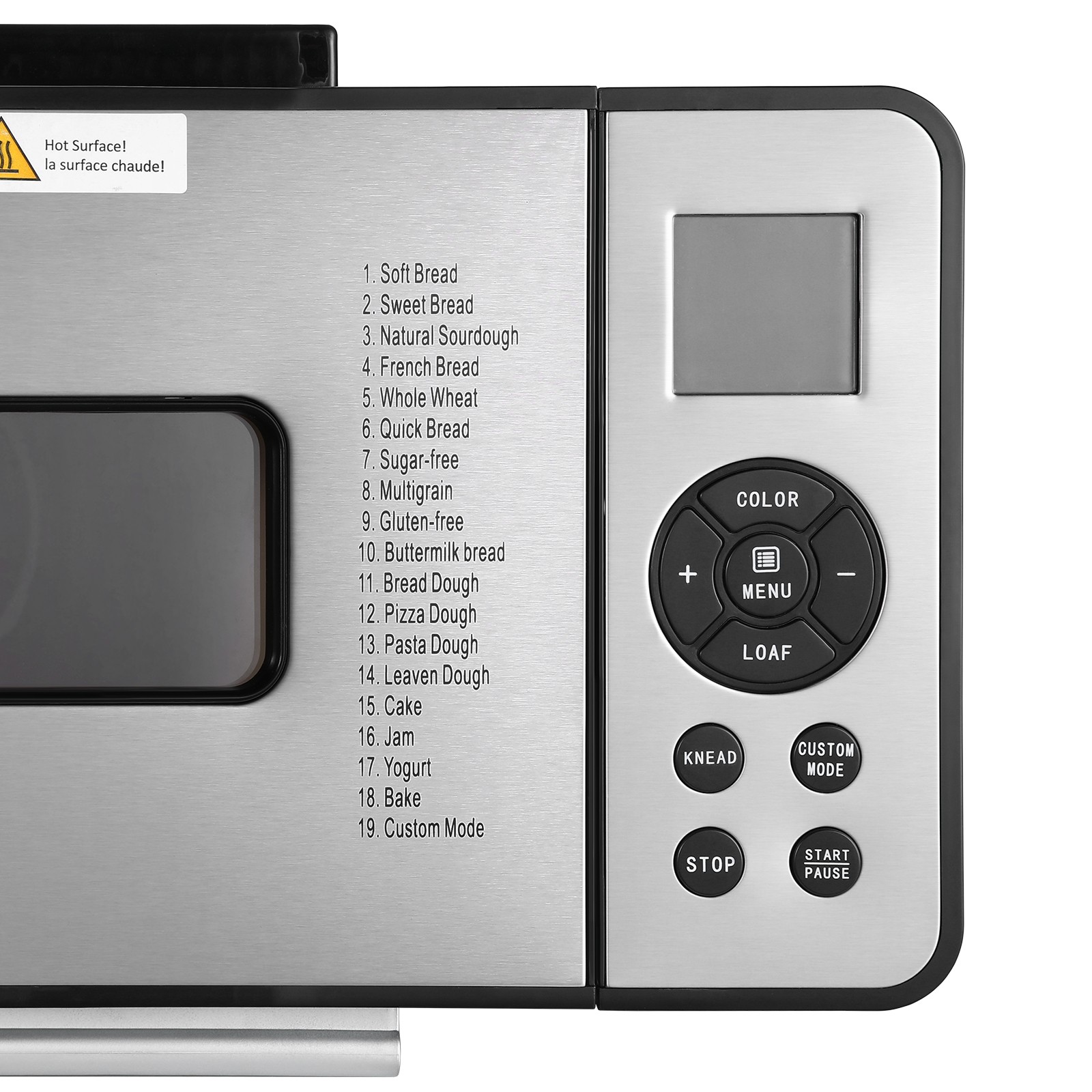 2LB 19-in-1 Bread Maker Automatic Compact Dough Machine Nonstick 3 Crust Colors