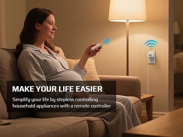 DEWENWILS Remote Control Outlet 3 Independent Wireless Sockets 15A 100ft