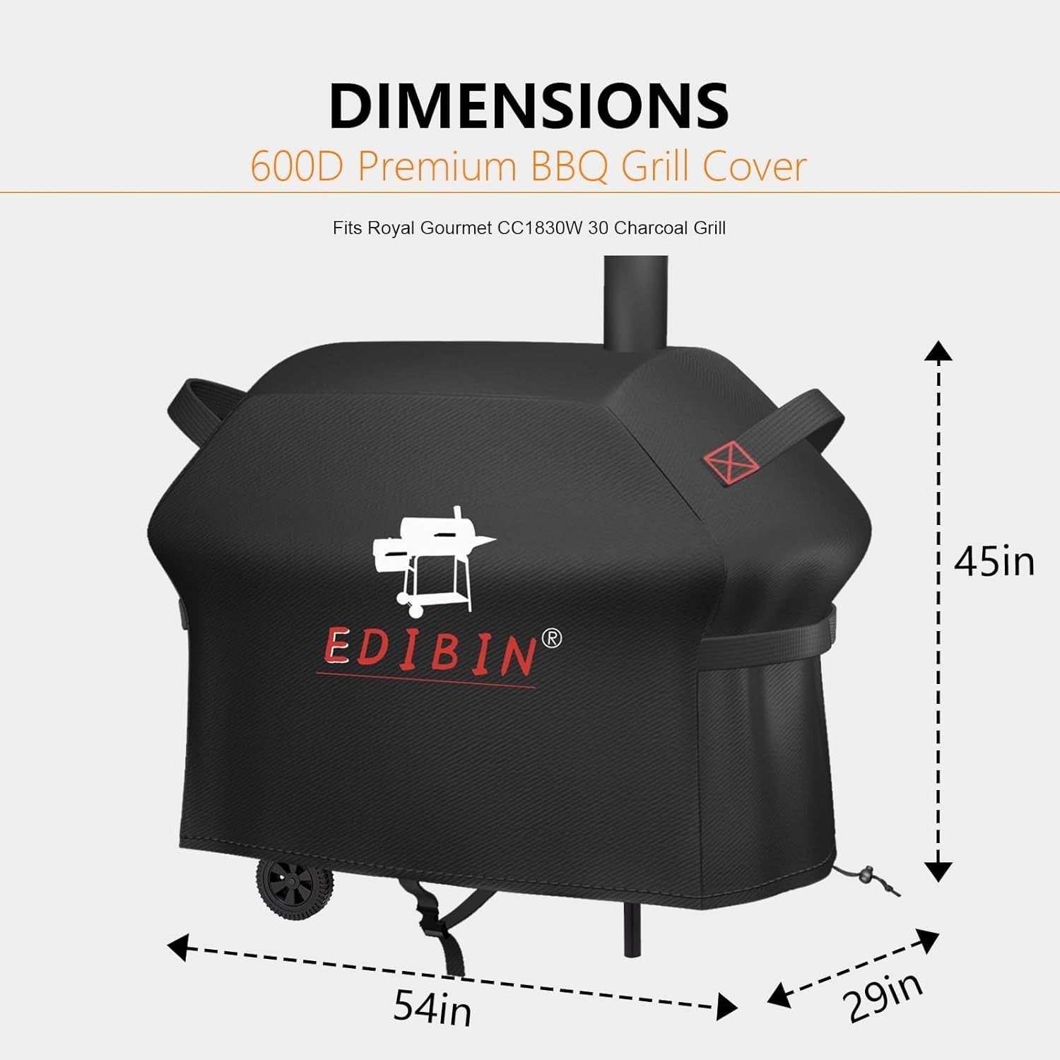 Grill Cover Polyester Waterproof Fit for Royal Gourmet CC1830W 30 Inch
