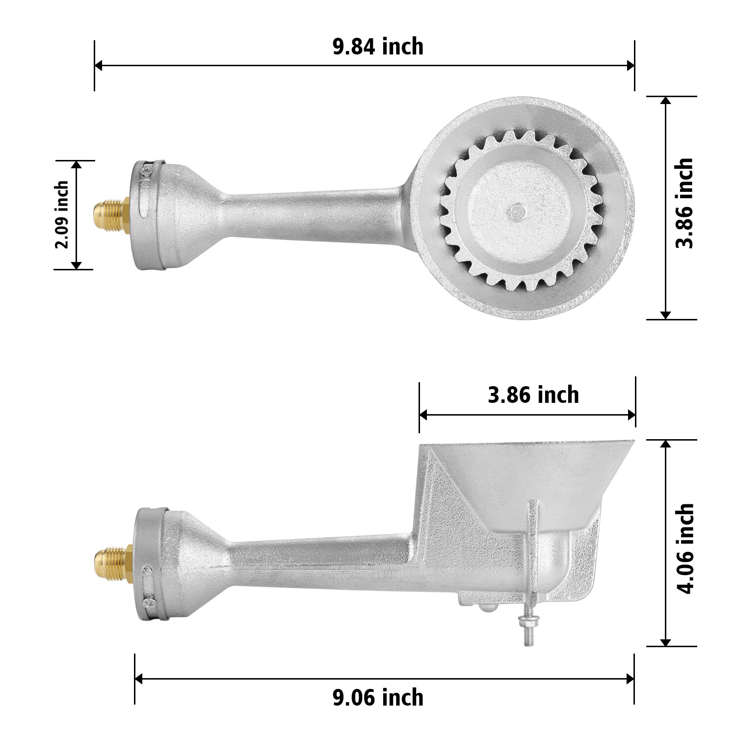 High Pressure Propane Cast-Iron Round Burner 4FT Regulator Hose & Fitting