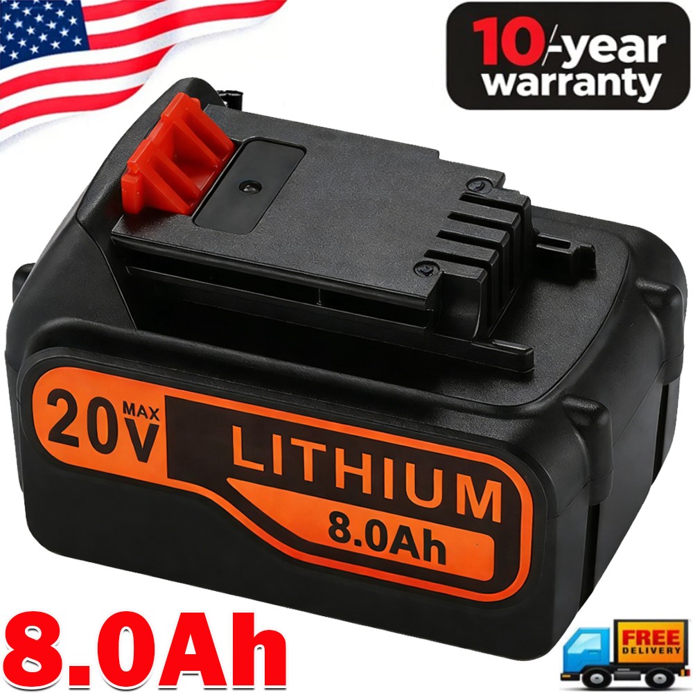 8.0Ah 20V Max Lithium Ion Battery FOR BLACK + DECKER LB2X4020 LBXR20 LBX20 NEW