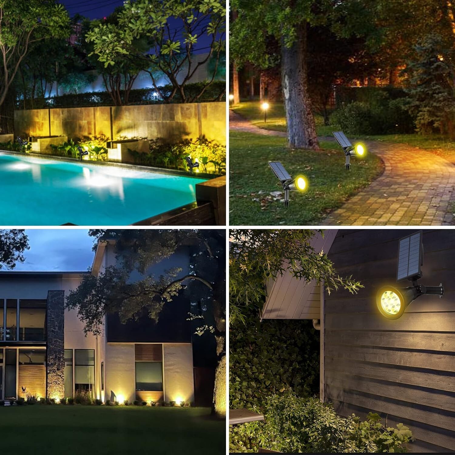 T-SUN 7 LED Solar Spotlights Super Bright Outdoor Security Garden Landscape Lamp
