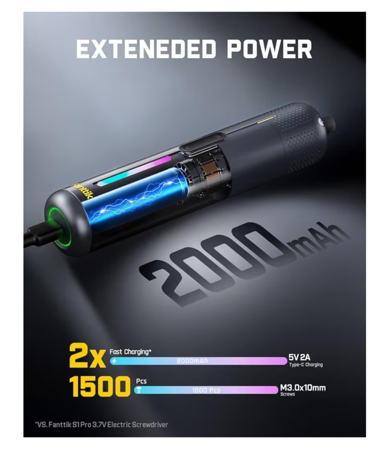 Fanttik NEX S2 Pro Max 3.7V 6.0N.m 250RPM Fast Charge 19pc Kit Case