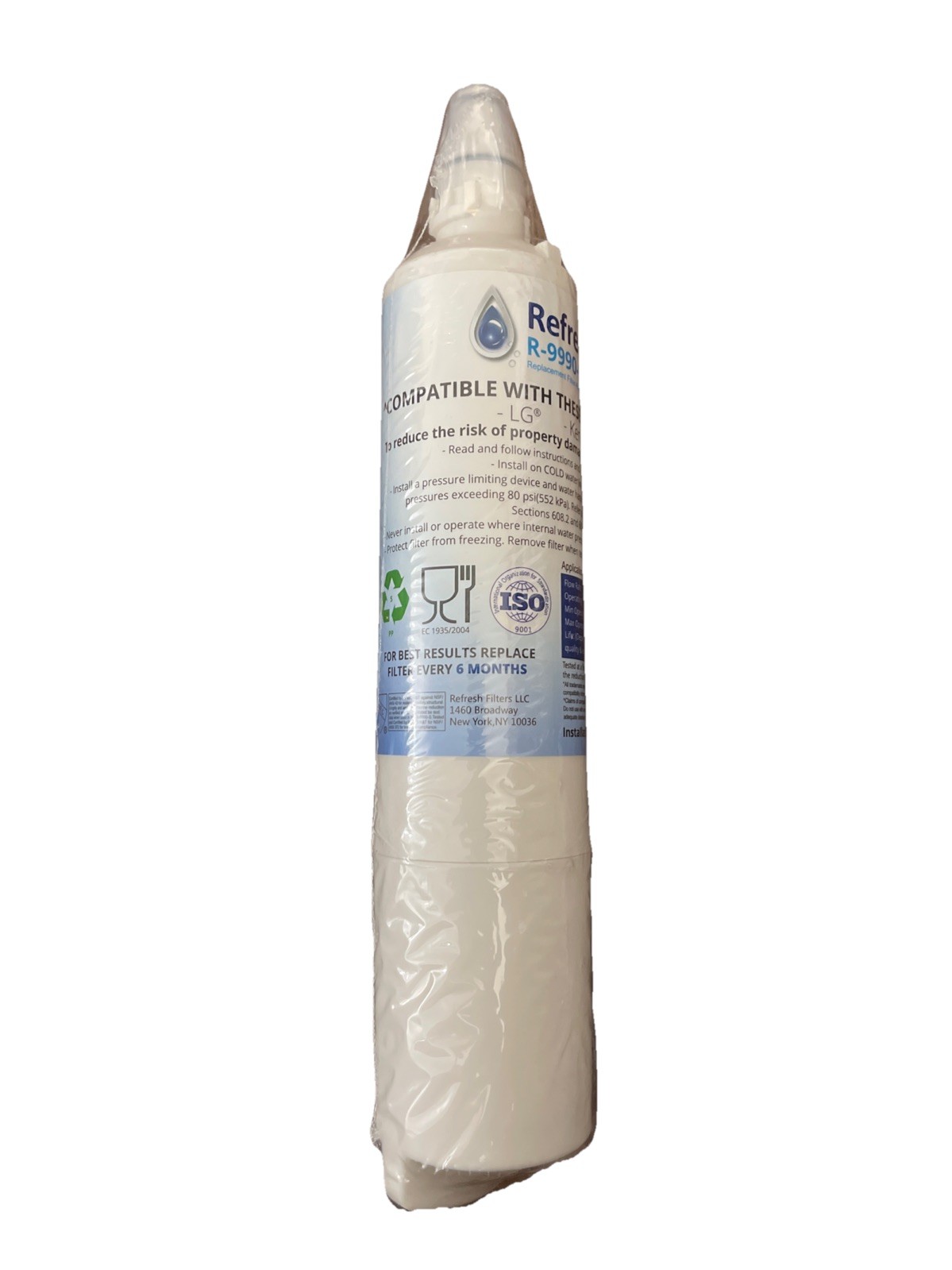 Refresh R-9990-S Replacement 6 Months Water Filter Compatible with LG, Kenmore.