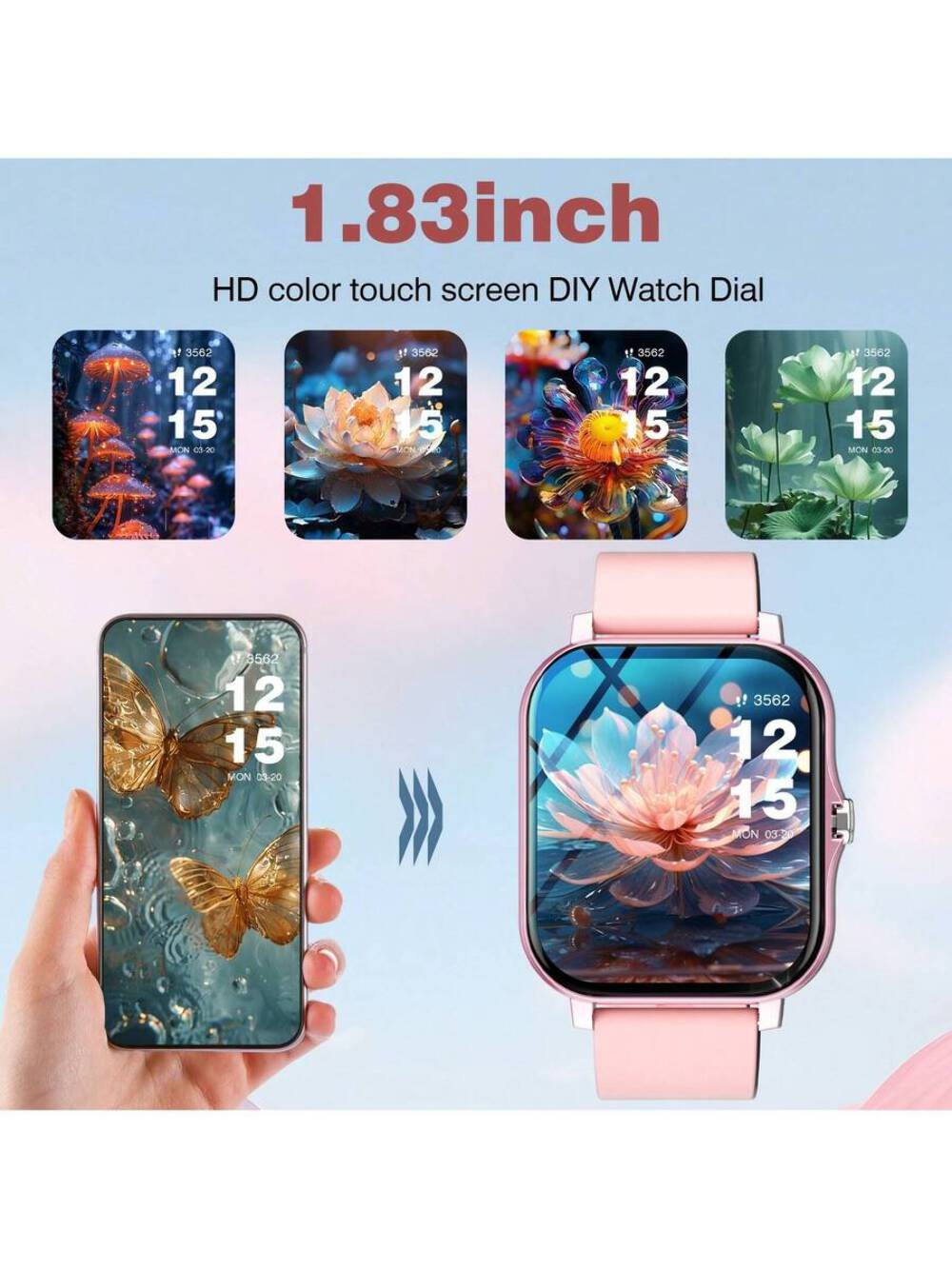 New 1.83 Inch Full Touch HD Fashion Smart Watch With (Dial, Answer) Wireless Cal