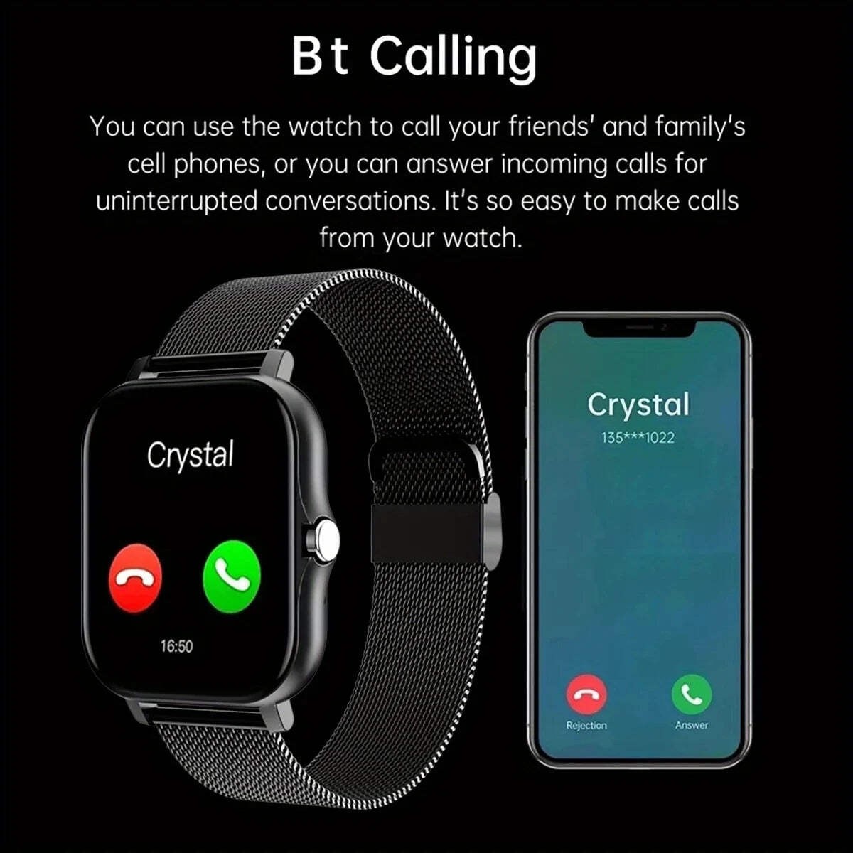 Smart Watch For Android IOS Watches 1.83inch HD Display Bluetooth Call Message A