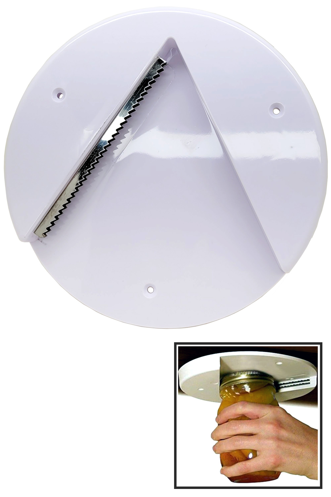 Under Cabinet Mounted Jar Opener – Loosen Lids With One Hand!