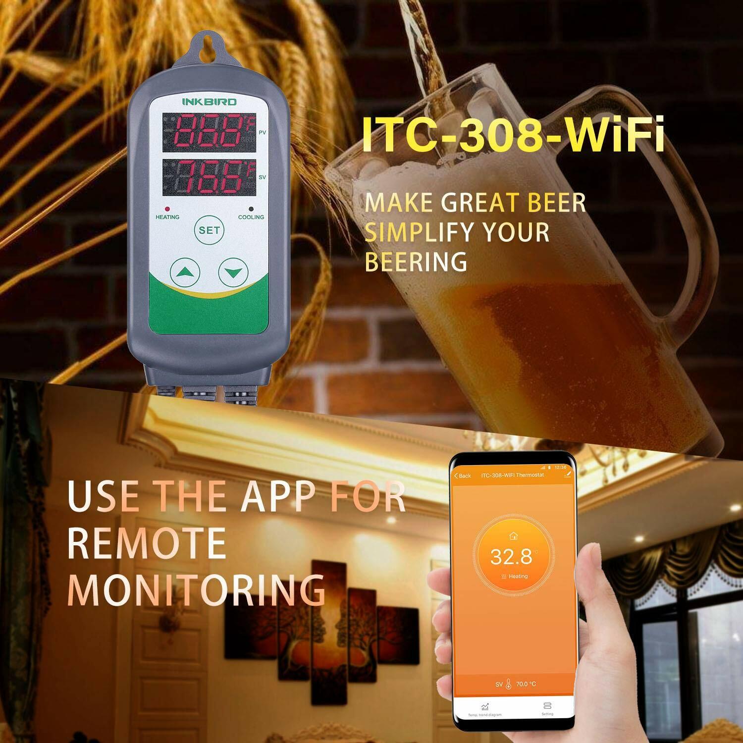 Inkbird Temperature Humidity Controller WiFi 2.4G Thermostat Outlets Humidistat