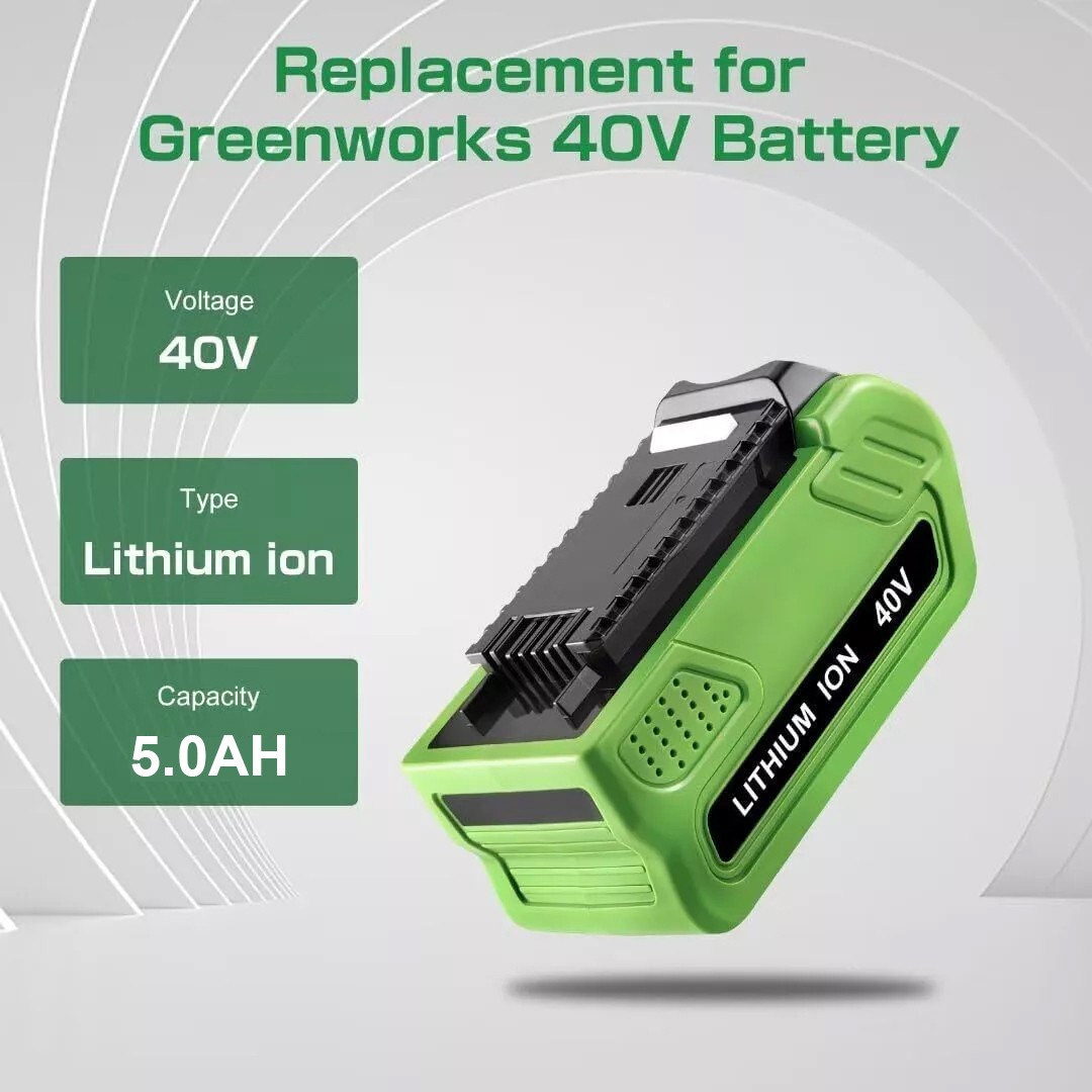 40V 5.0Ah For Greenworks G-MAX Lithium Battery 29472 29462 29252 20202 40 Volt