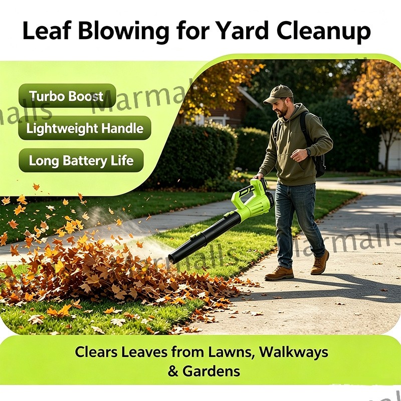 New Cordless Leaf Blower 650CFM/280MPH & 6 Speed Levels Electric w/2 Batteries
