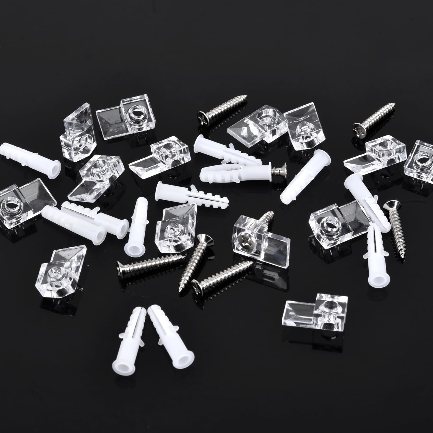 HeavyDuty Mirror Clips 30 Sets Plastic Metal Mounting Hardware for Cabinet Door