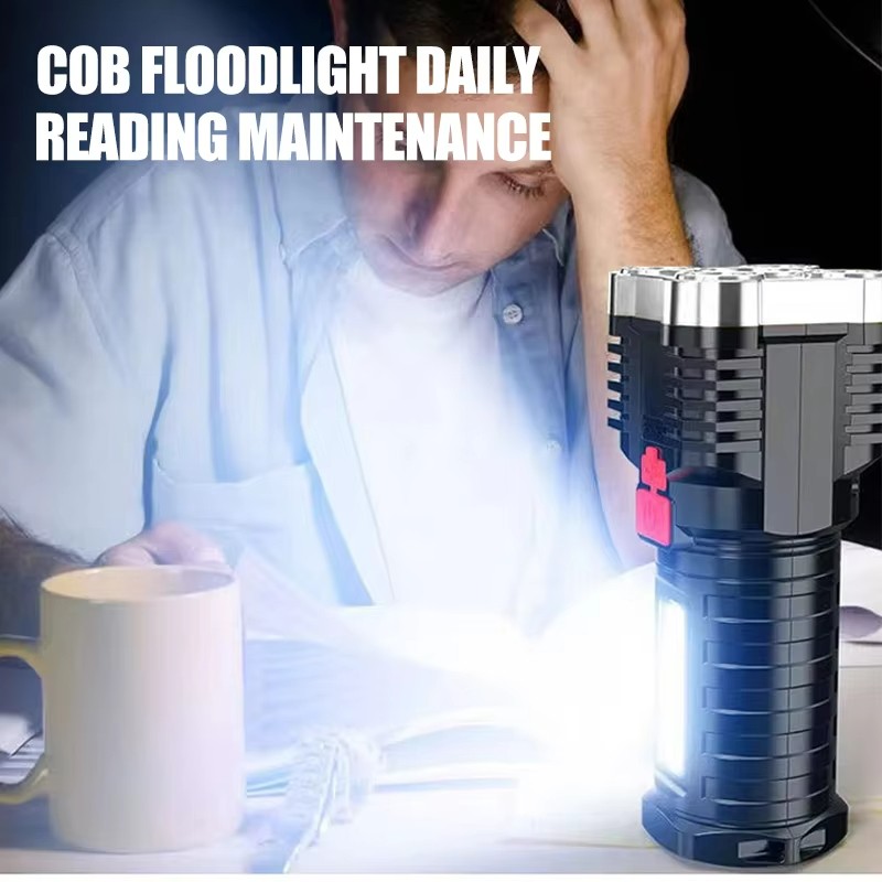Super Bright LED Torch Flashlight+USB Rechargeable Tactical Camping Outdoor Lamp