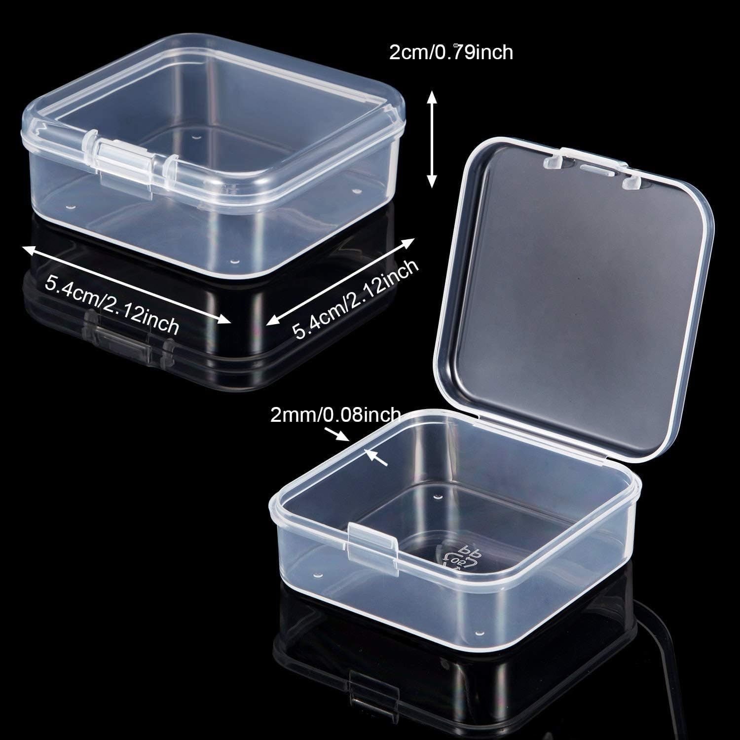 2/4/10 Clear Plastic Storage Container Box Hinged Lid DIY Arts Crafts Marker Pen