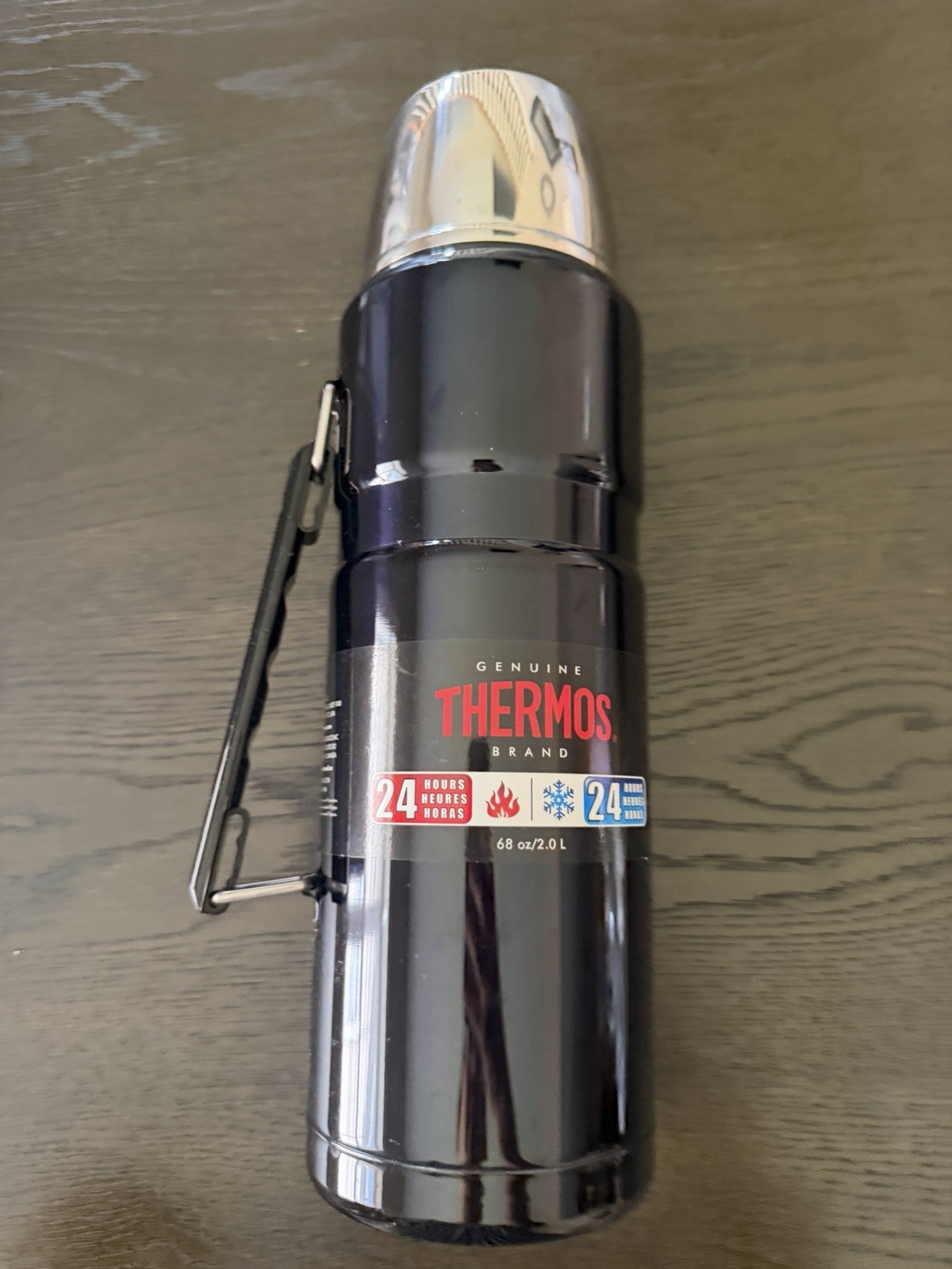 Thermos Stainless King 68oz 2L Vacuum Insulated Bottle Gloss Black