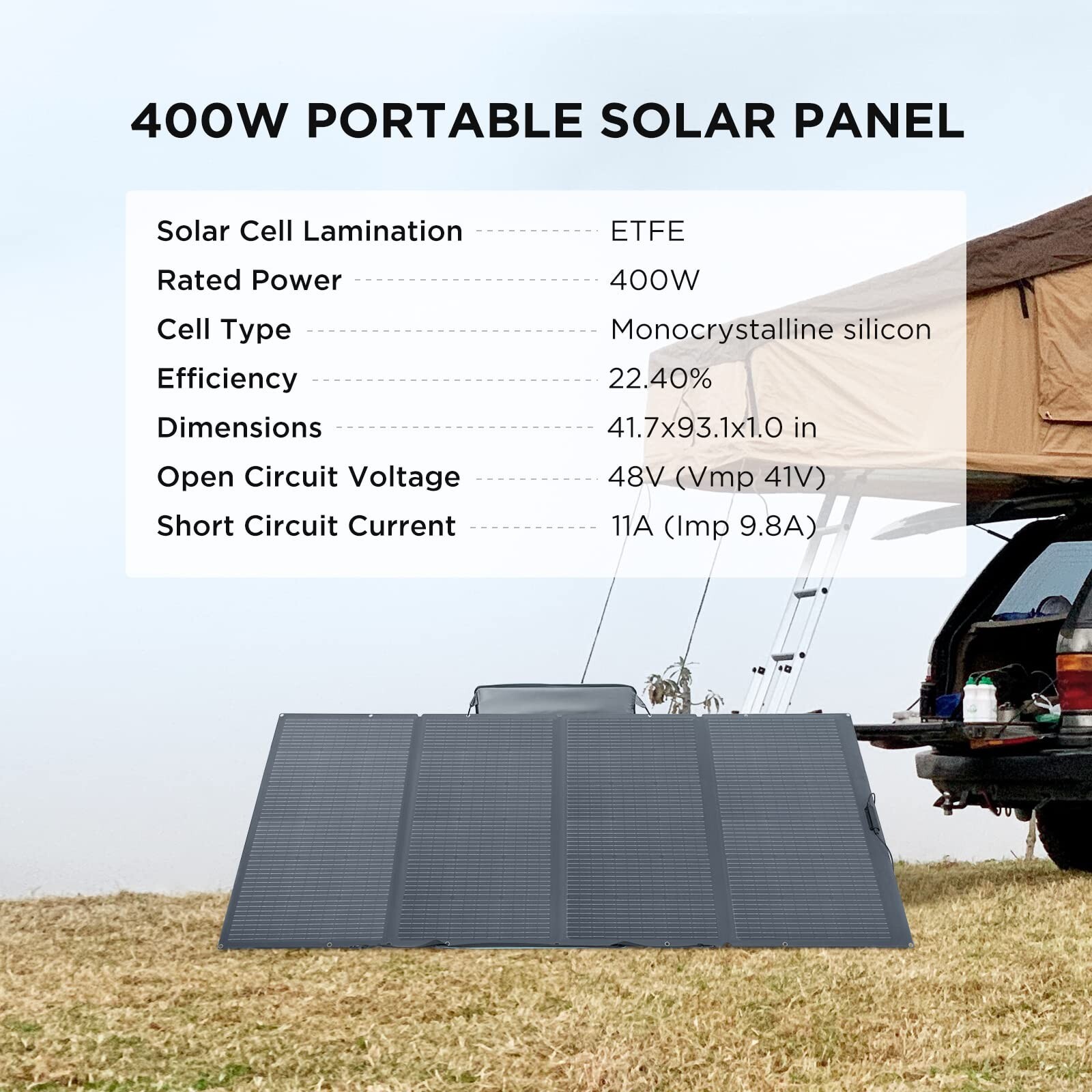 EcoFlow 400W Solar Panel Portable & Foldable For Canmpign, RV Refurbished