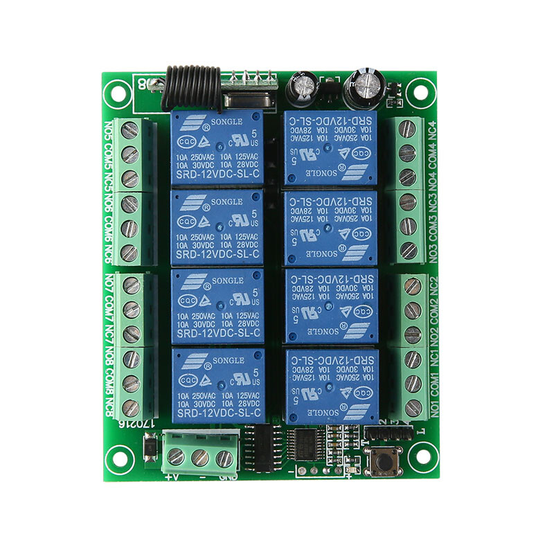 12V 8CH Relay Module Universal 433Mhz Wireless Garage Door Control RF Remote Set