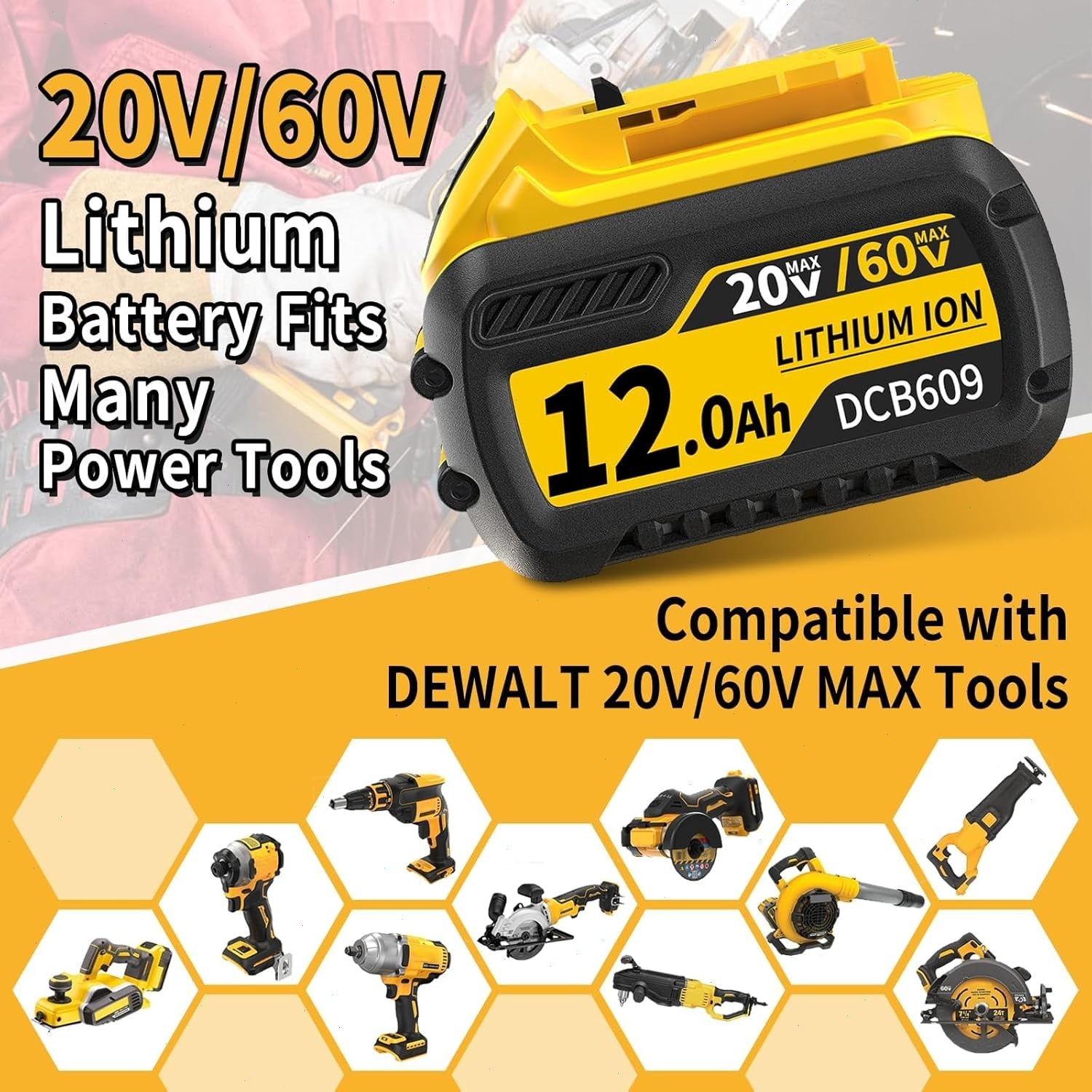 For Dewalt DCB609 20V/60V MAX FLEXVOLT 12.0Ah Lithium ion Battery / Dual Charger