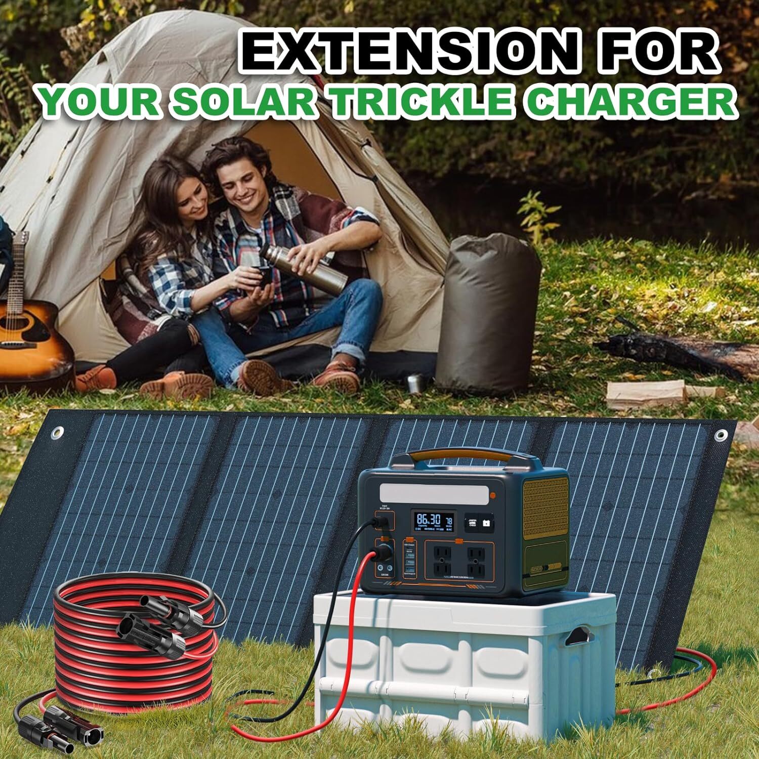 10 AWG Solar Panel Extension Cable PV Wire Solar Connector Pair Black & Red 6mm²