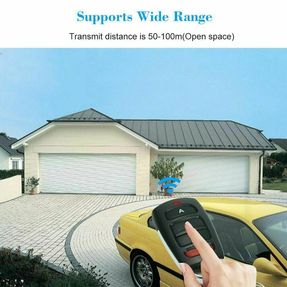 4PC Universal 433mhz Electric Garage Door Cloning Remote Control Key Fob Opener-