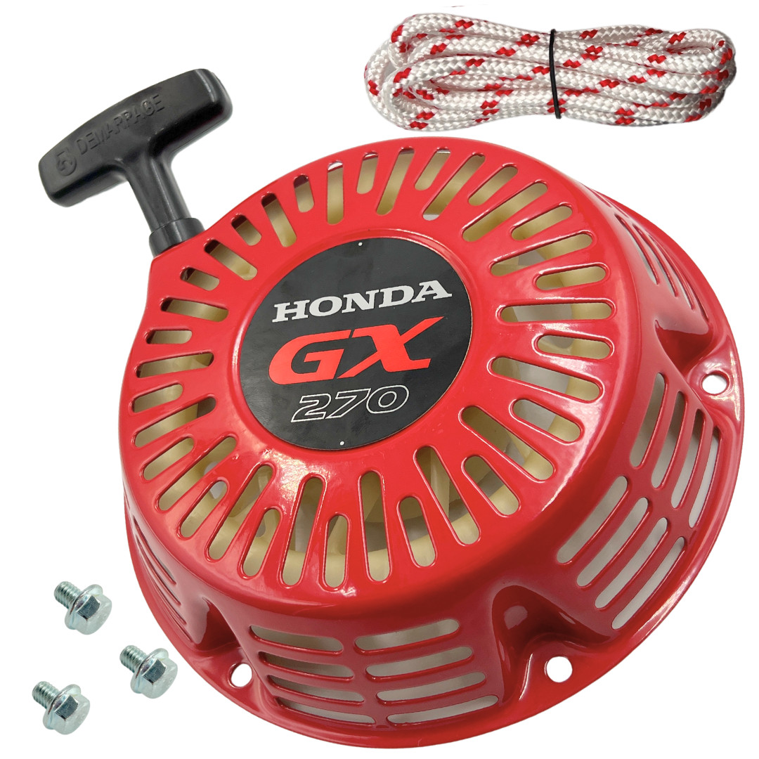 Recoil Pull Starter Red For Honda GX240 GX270 Engine Generator Rope & bolts