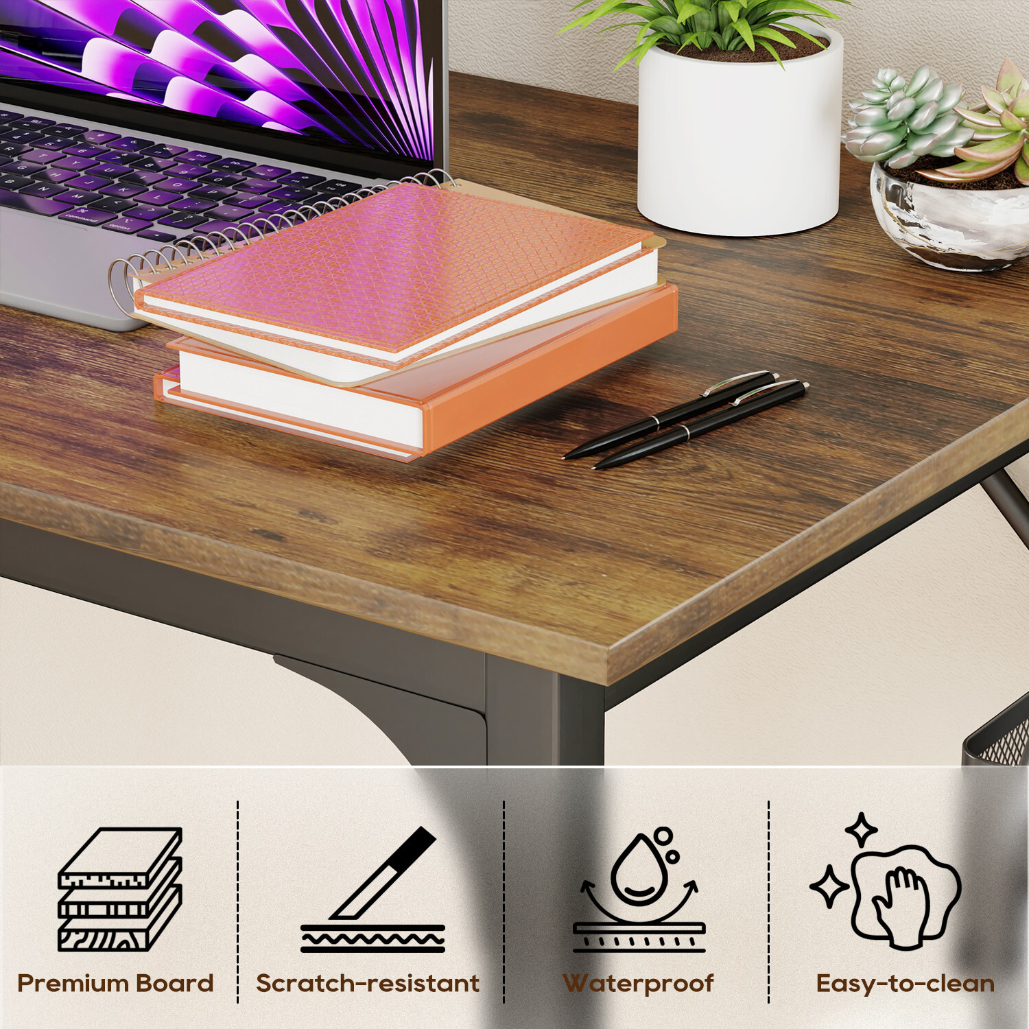 39 inches Computer Desk, Modern Simple Style Desk for Home Office, Study Student