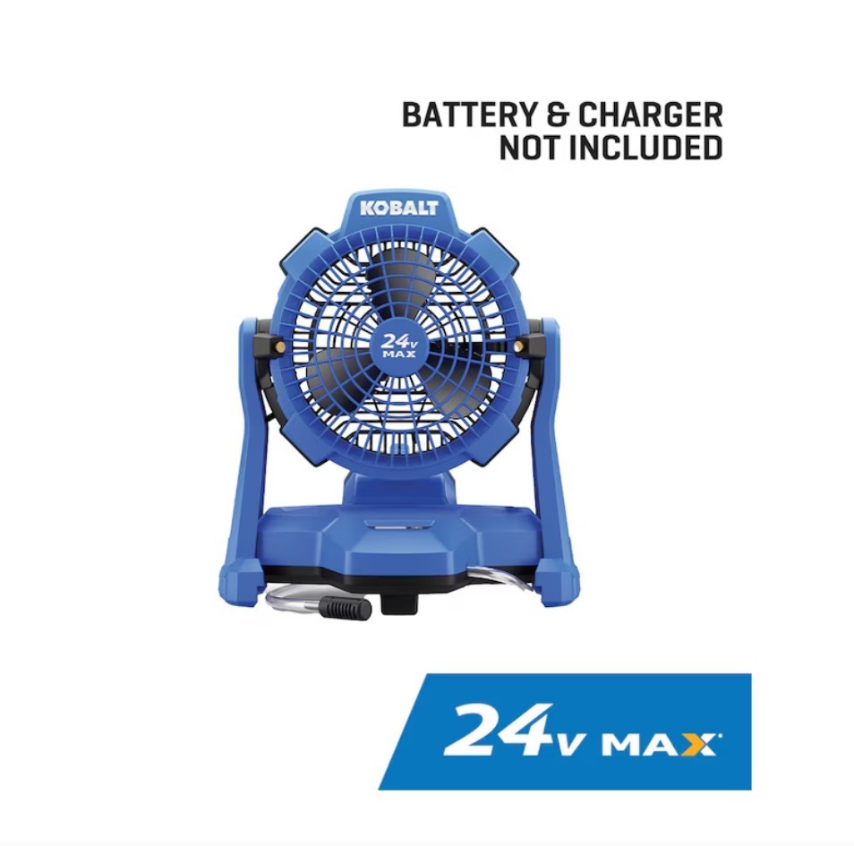 [HOT DEAL] Kobalt 7-In High Velocity Misting Jobsite Fan Battery Powered Blue