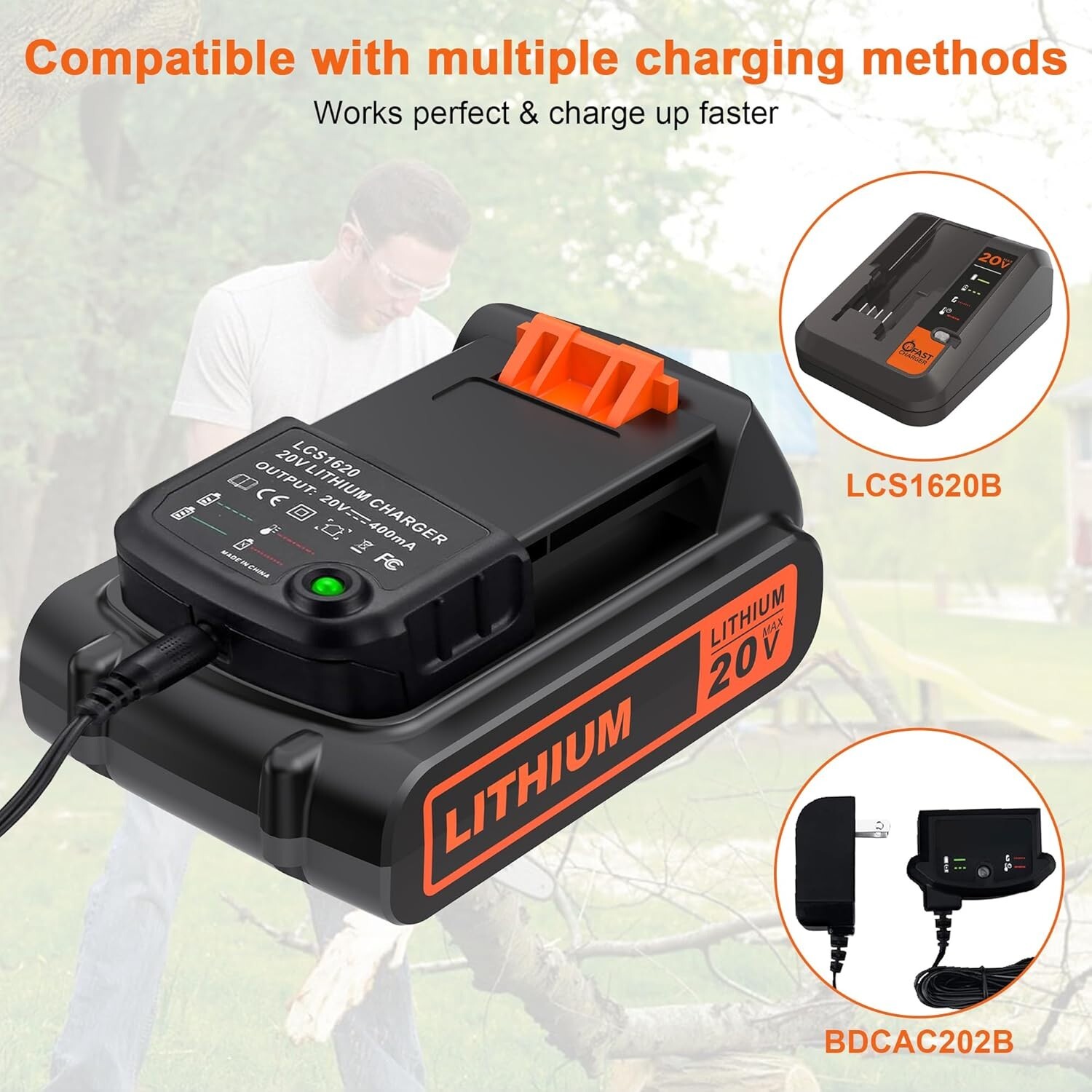 1-2PACK 20V Lithium-ion 1.5Ah Battery for BLACK DECKER 20 Volt LBXR20 LBX20 LB20
