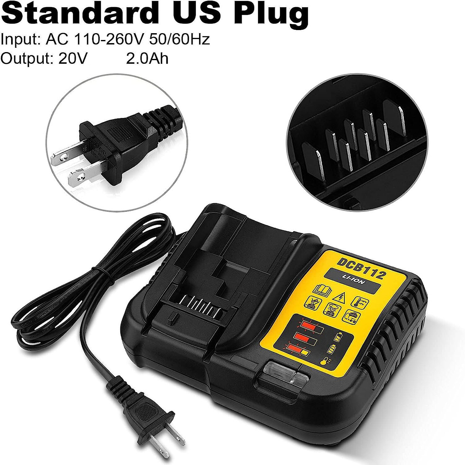 DCB112 Charger for Dewalt 12V MAX FAST Lithium Battery Charger For Drill 20 volt
