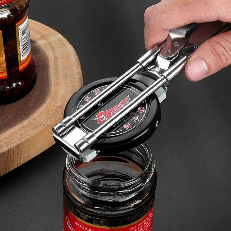 1 pc Stainless Steel Adjustable Bottle & Jar Opener Heavy Duty Easy Grip Tool