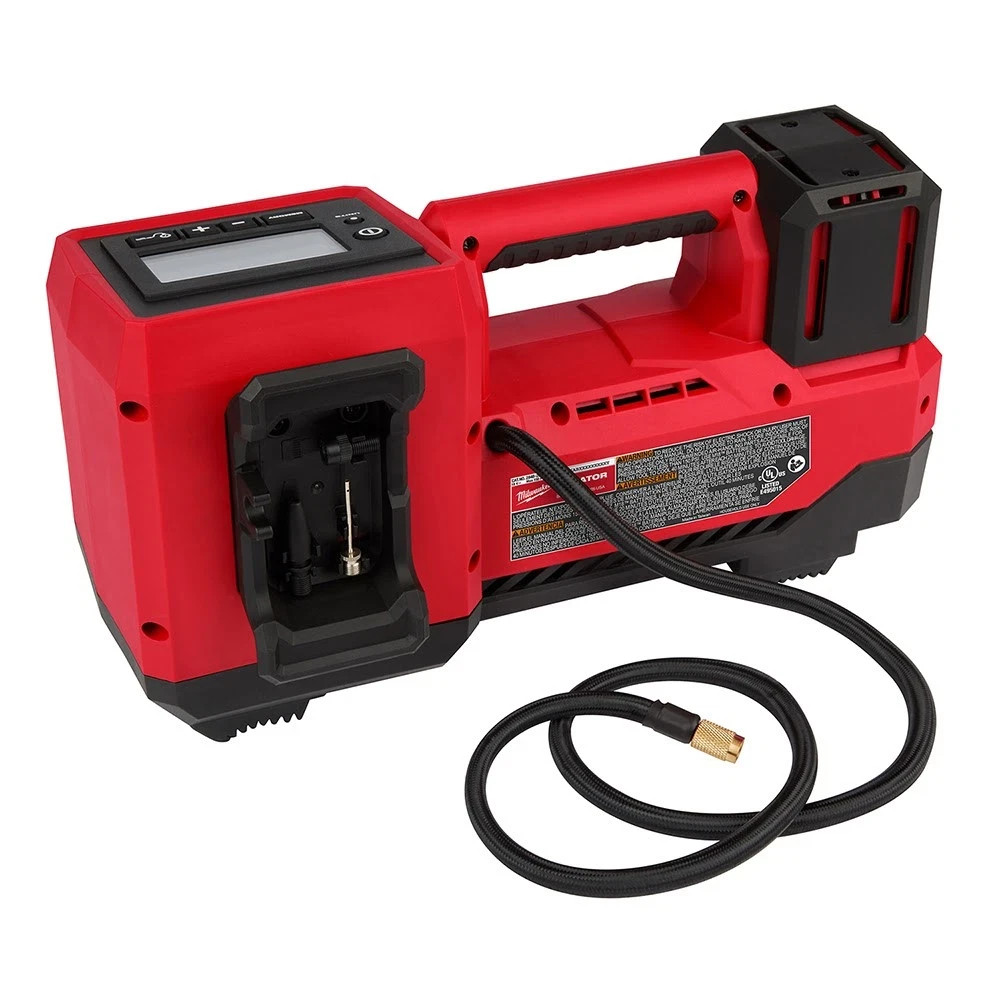 Milwaukee 18V M18 Cordless Compact Tire Inflator, On-Board Hose & Nozzle Storage
