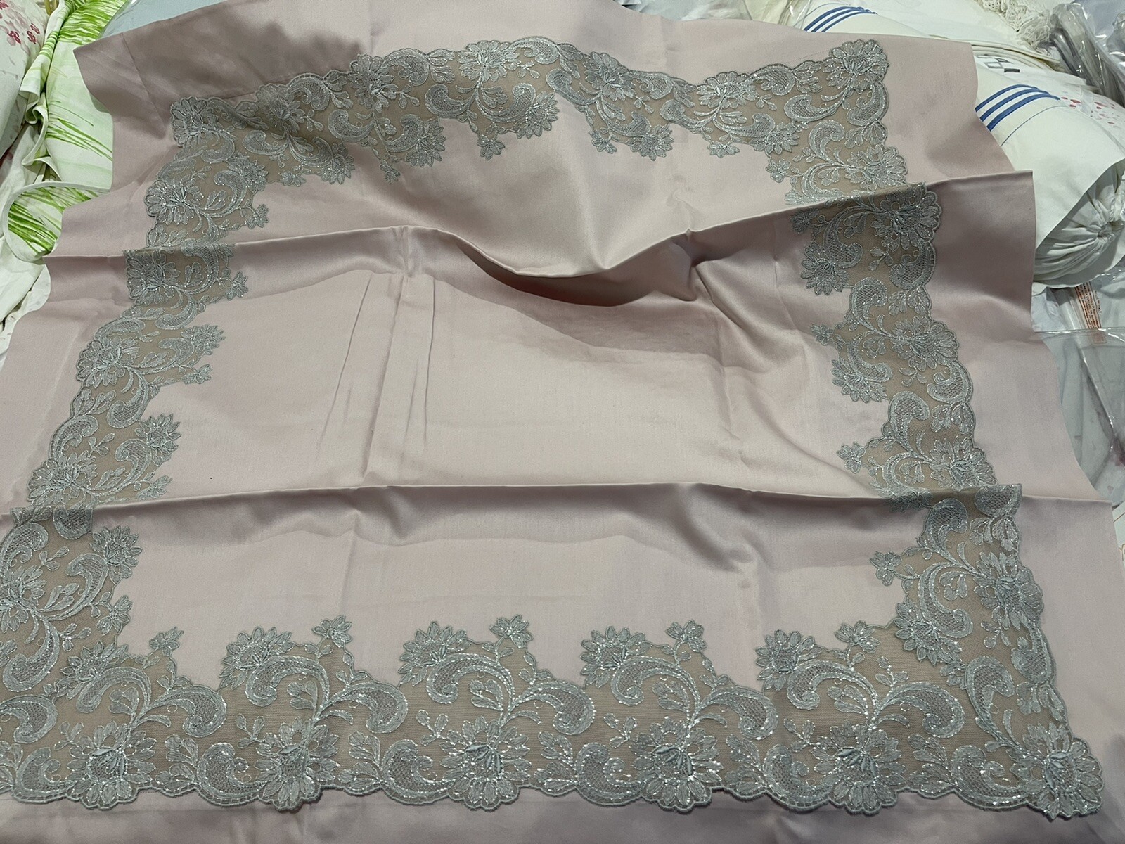 $1250 Pratesi Italy NWT 1pc Euro Sham Figna Lace 100% Cotton Sateen Rose ONE