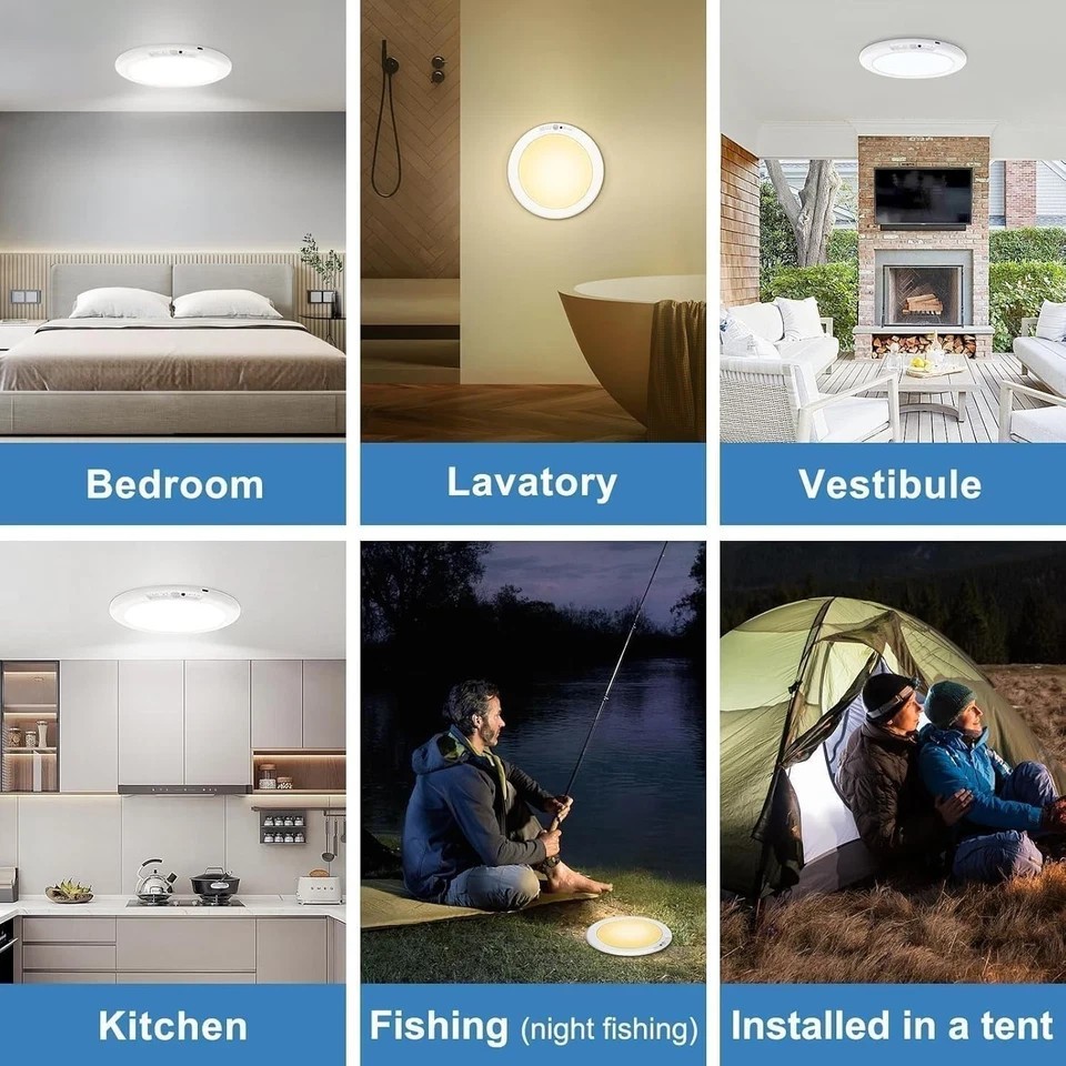 1/2/4Pack Rechargeable Motion Sensor Ceiling Light with Remote Magnetic Wireless