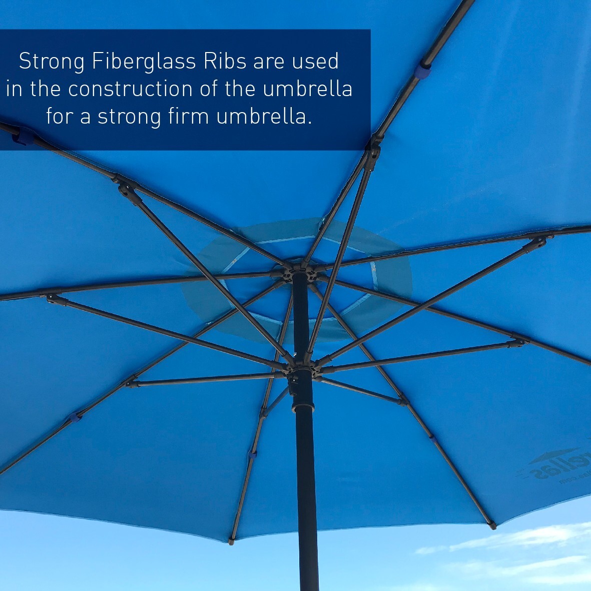 Xbrella – Wind Resistant Beach Umbrella – Sand Base – 7.5’ Round, Patent Pending