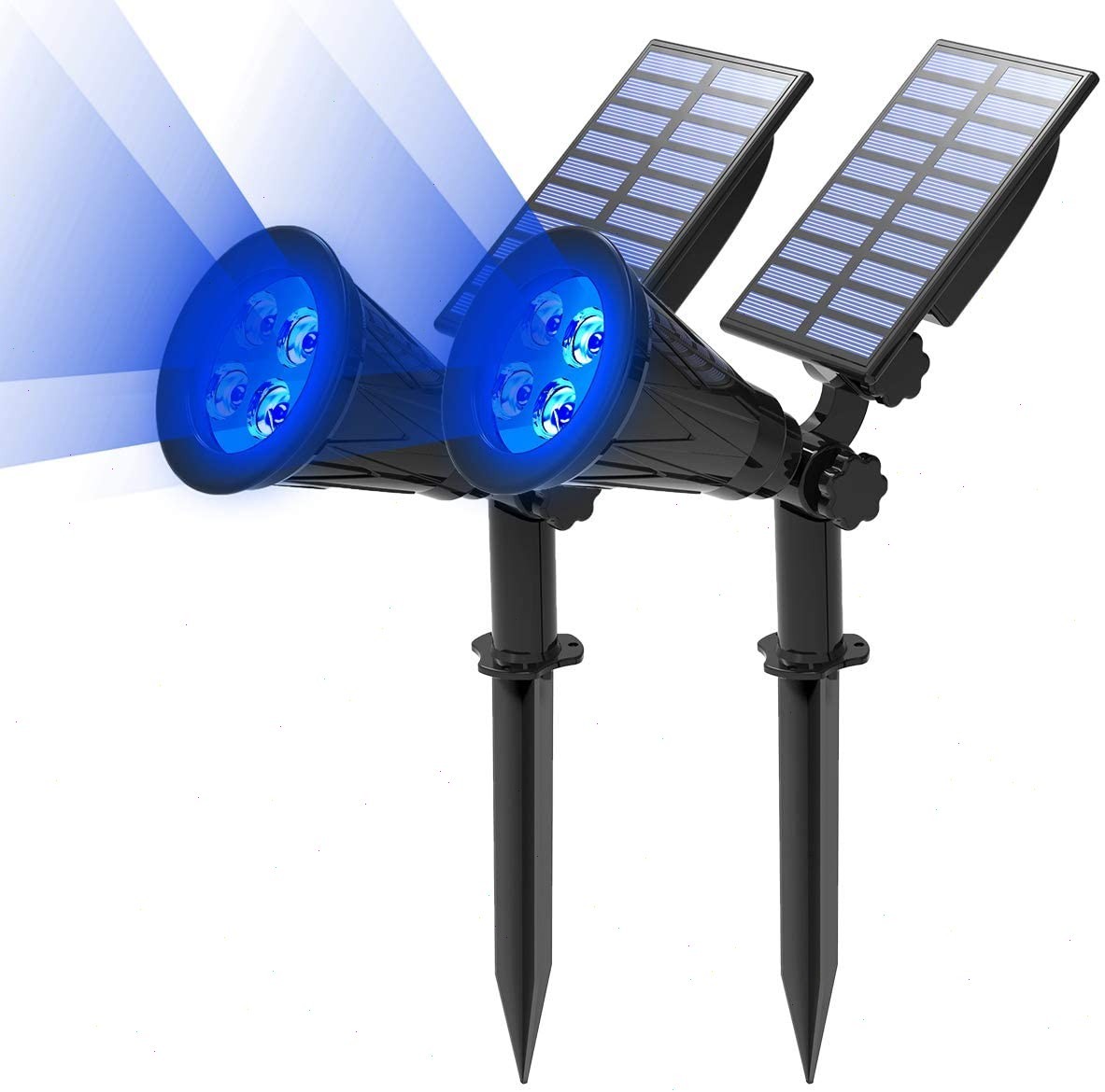 T-SUN 2Pks Solar LED Spotlights Landscape Light Outdoor Pathway Yard Lawn Lights