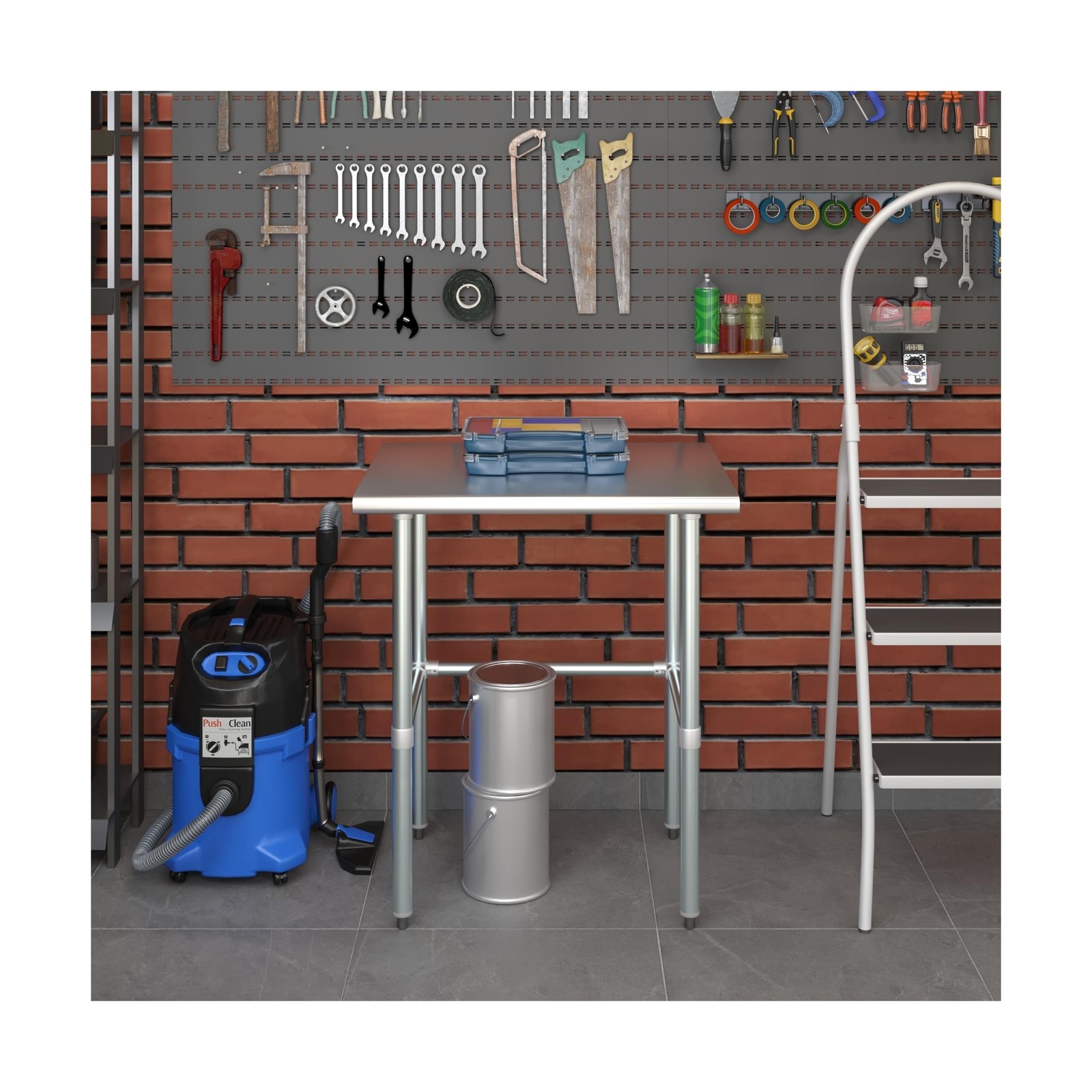 AmGood Stainless Steel Work Table Open Base | Metal Work Bench (Stainless Ste…