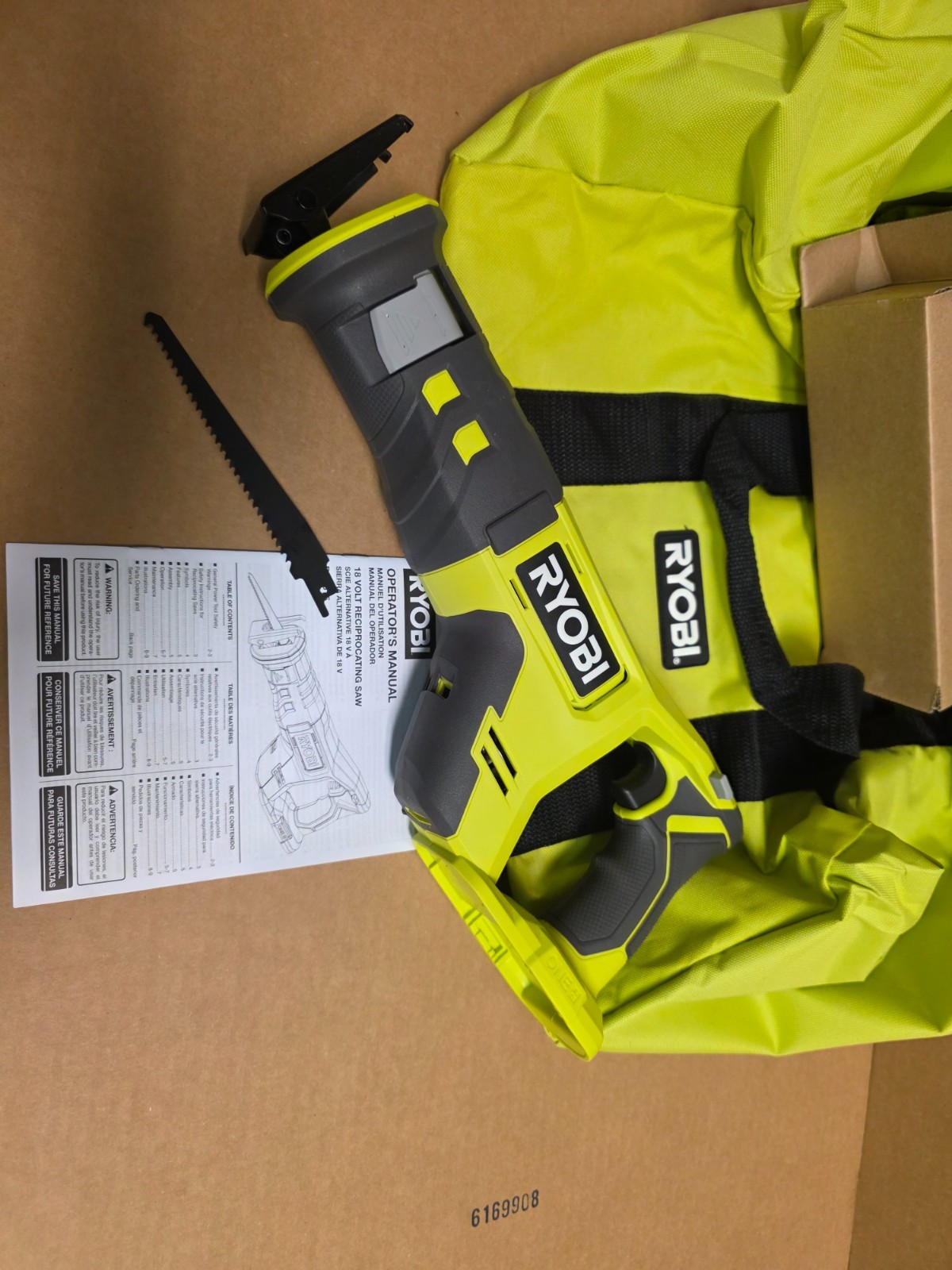 NEW Ryobi ONE+ PCL515 Saw with BAG 18V Cordless || FREE SAWZALL Blade