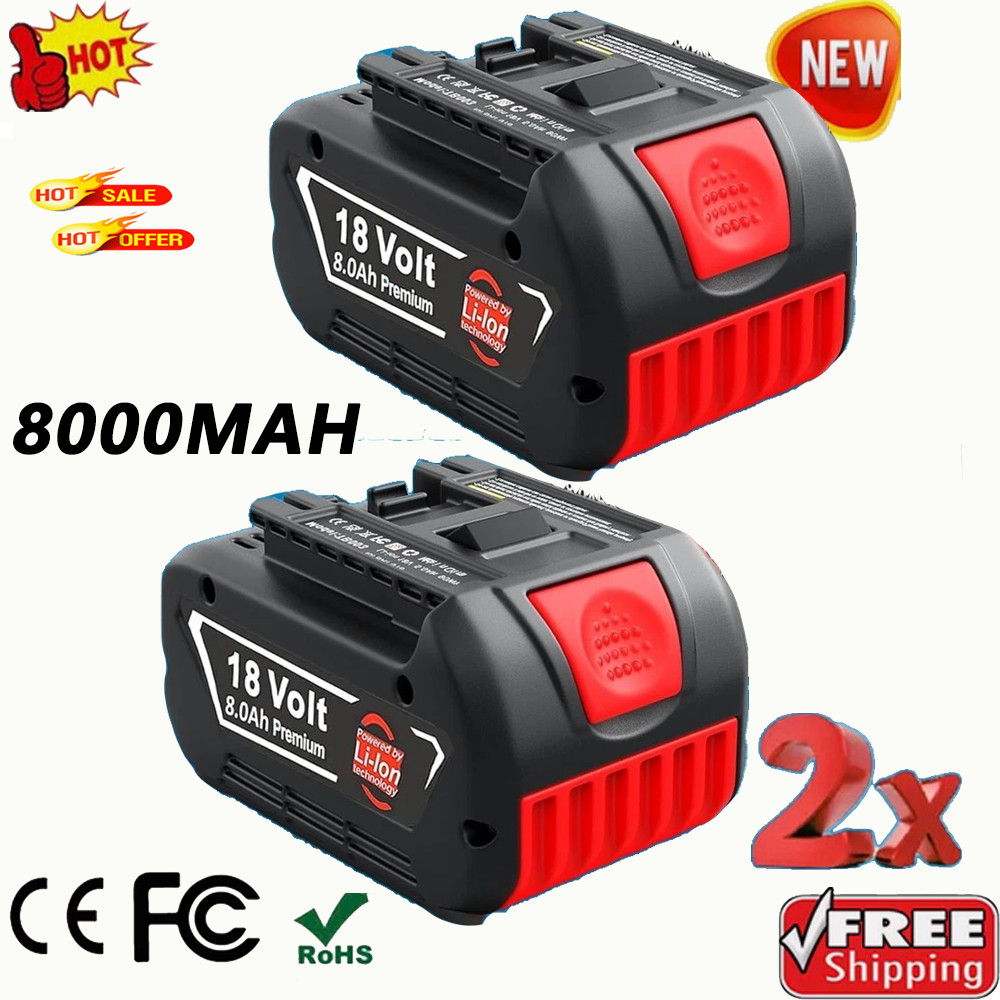 2PACK 18V Battery For Bosch 18VOLT 8.0AH Li-ion BAT609 BAT610G BAT618 US NEW