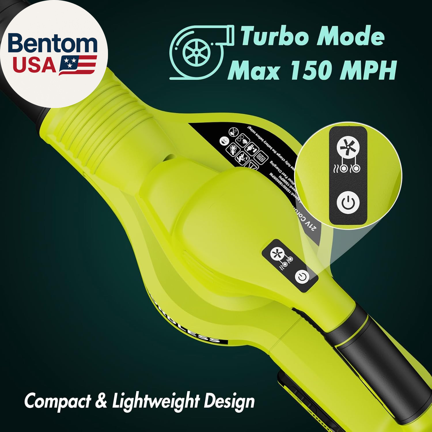 Leaf Blower Cordless – 21V Powerful Electric Leaf Blower with 2 Batteries and Ch