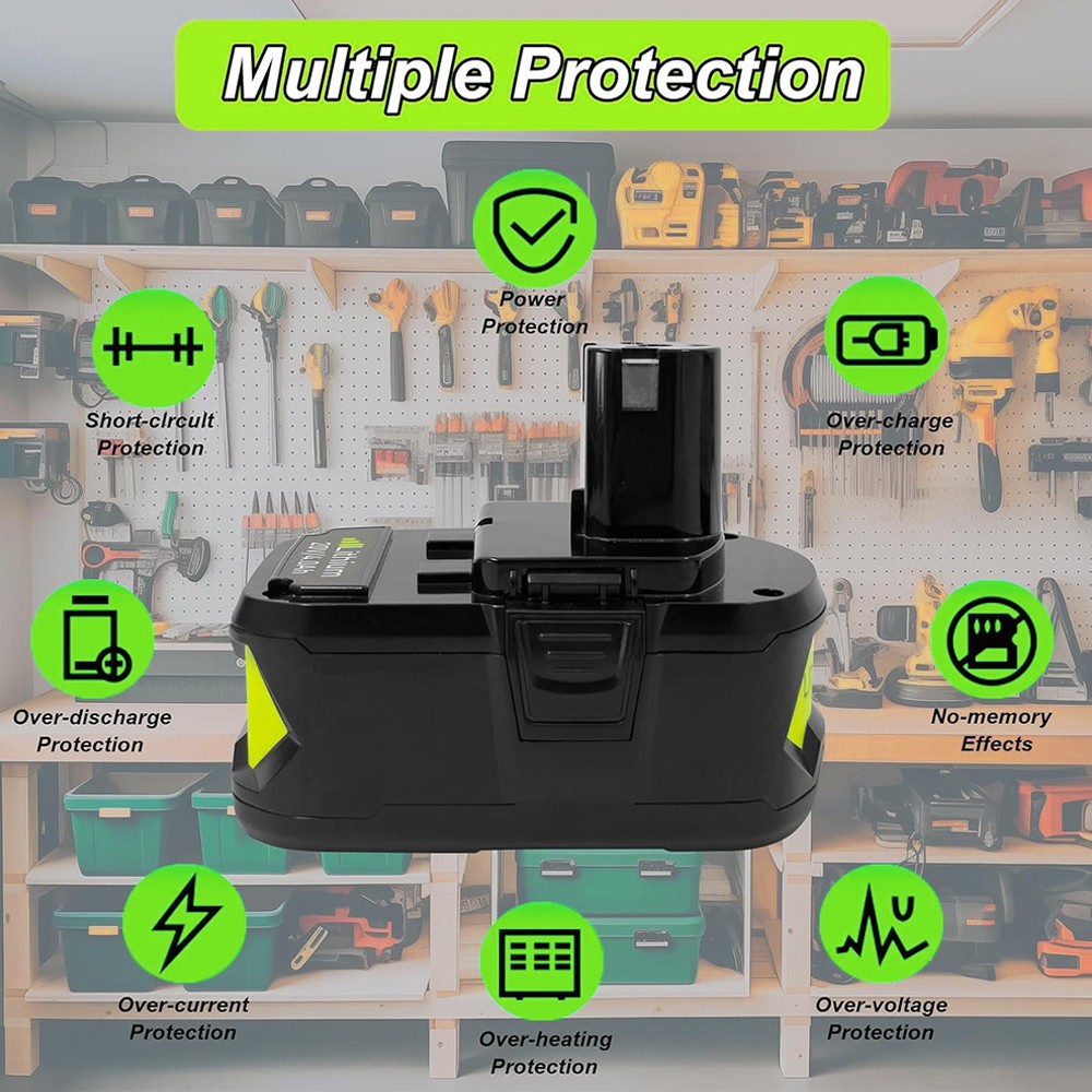 2PACK For RYOBI 18V 8Ah P108 High Capacity Battery 18 Volt Lithium-Ion One Plus