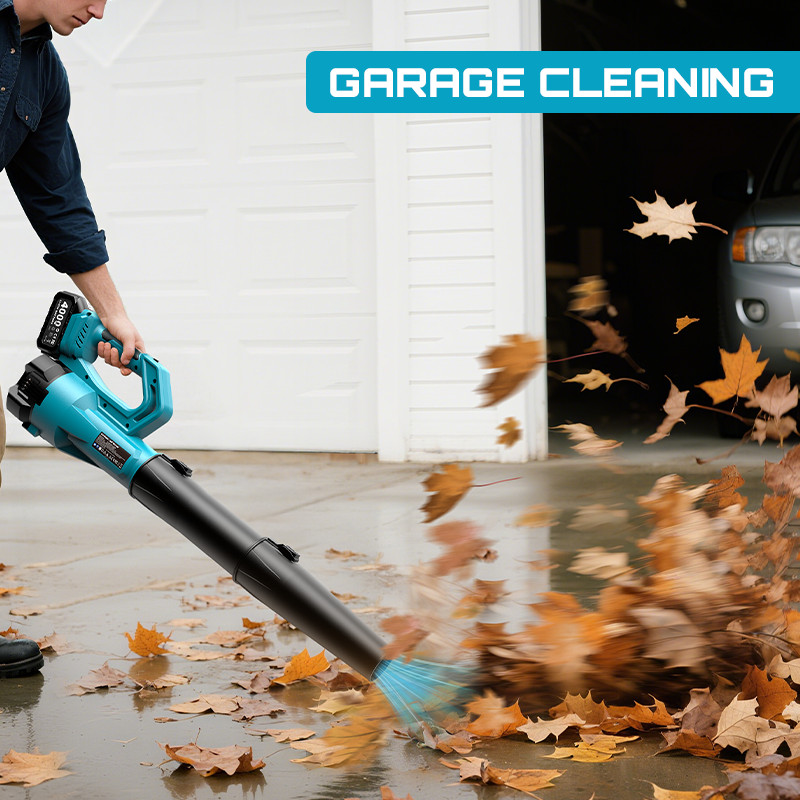 Seesii 21V Cordless Battery Powered Leaf Blower 400MPH 780CFM 2x 4000mAh Battery