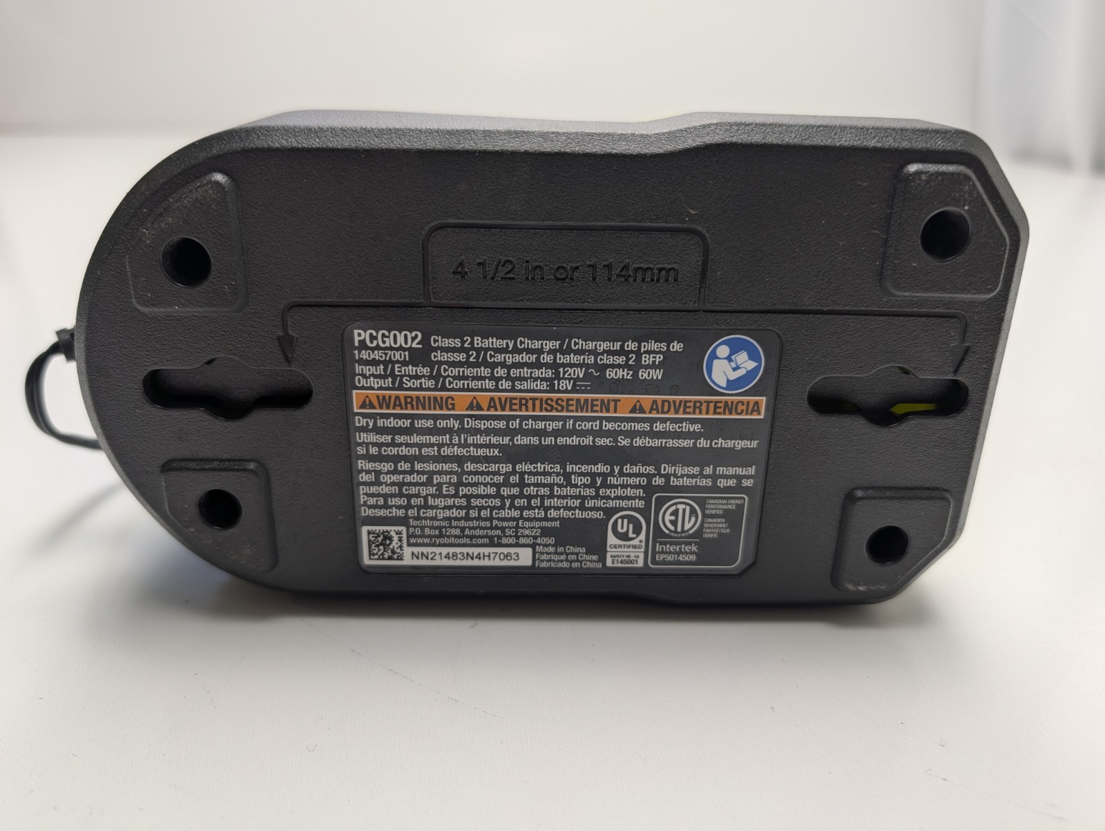 Ryobi Battery Charger OEM PCG002 Authentic 18V ONE+ Li-Ion ORIGINAL