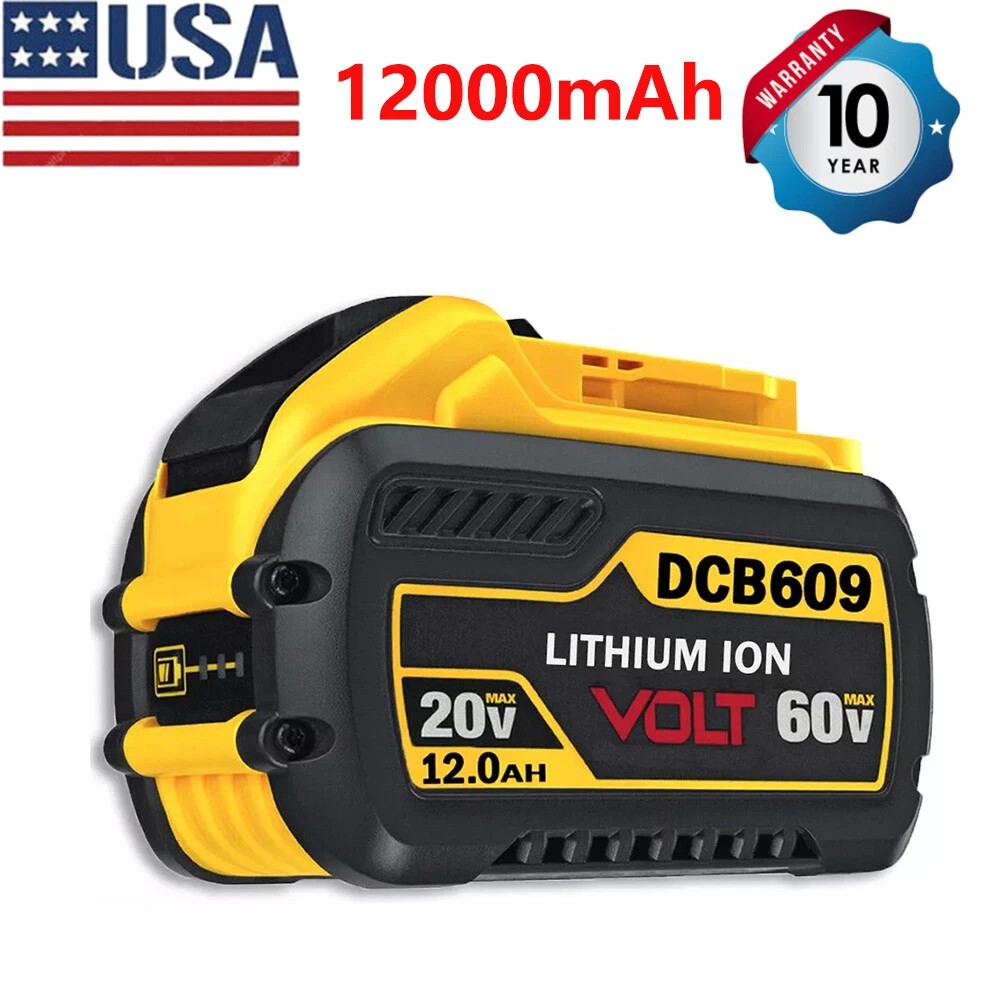 1Pack 12Ah DCB609-2 For DEWALT DCB615 20V/60V MAX FLEXVOLT Li-Ion Battery DCB609