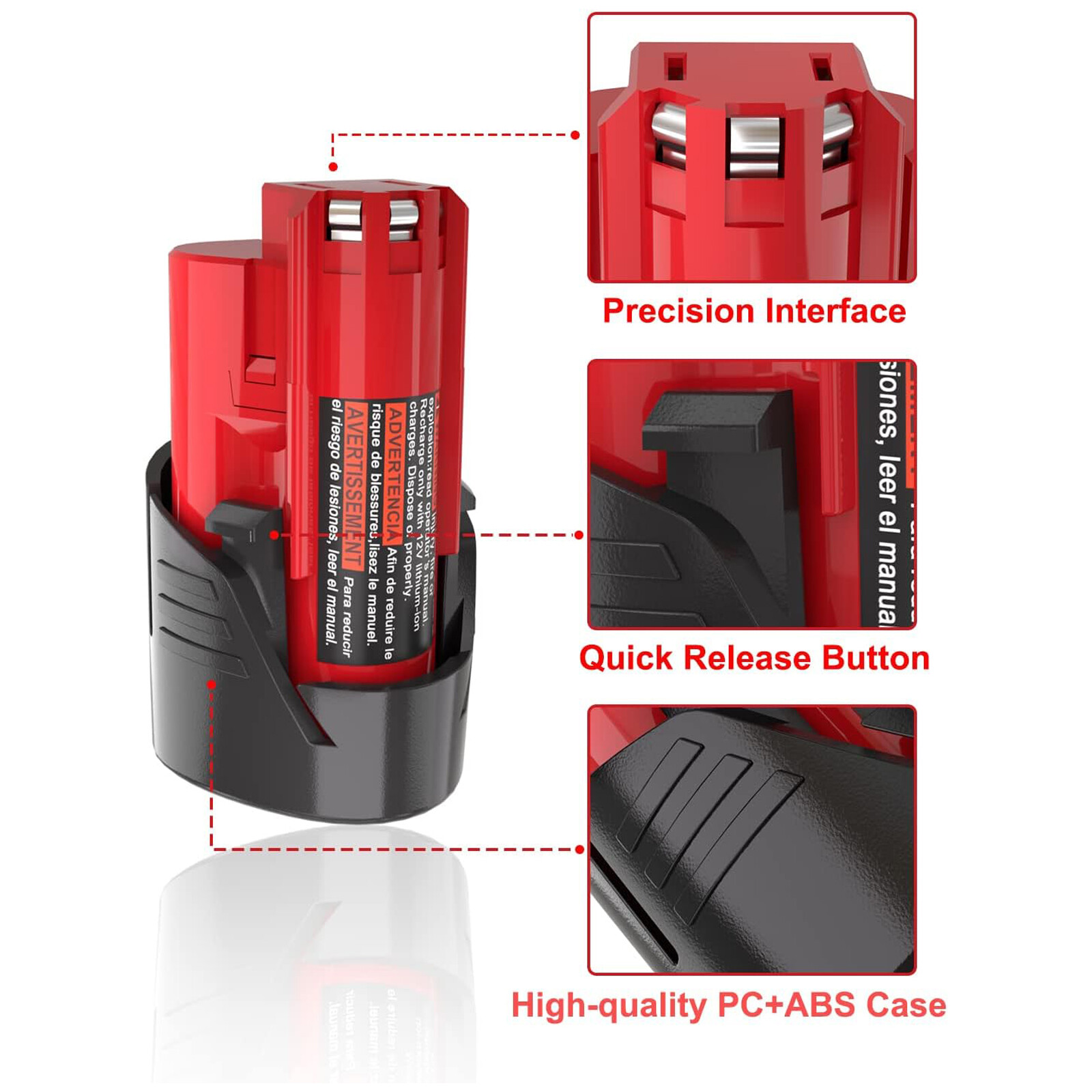 2 Pack 3.0Ah Lithium Battery & Charger for Milwaukee 12V M-12 Heated Jacket