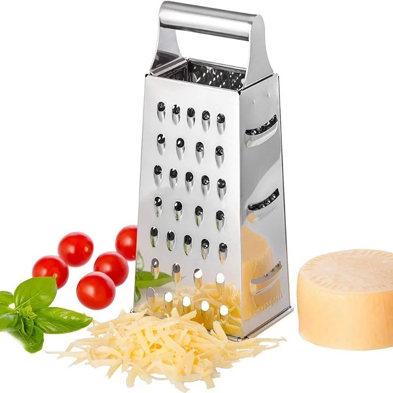 Kitchen Stainless Steel 4-Sided Box Food Grater Vegetable Cheese Slicer Shredder