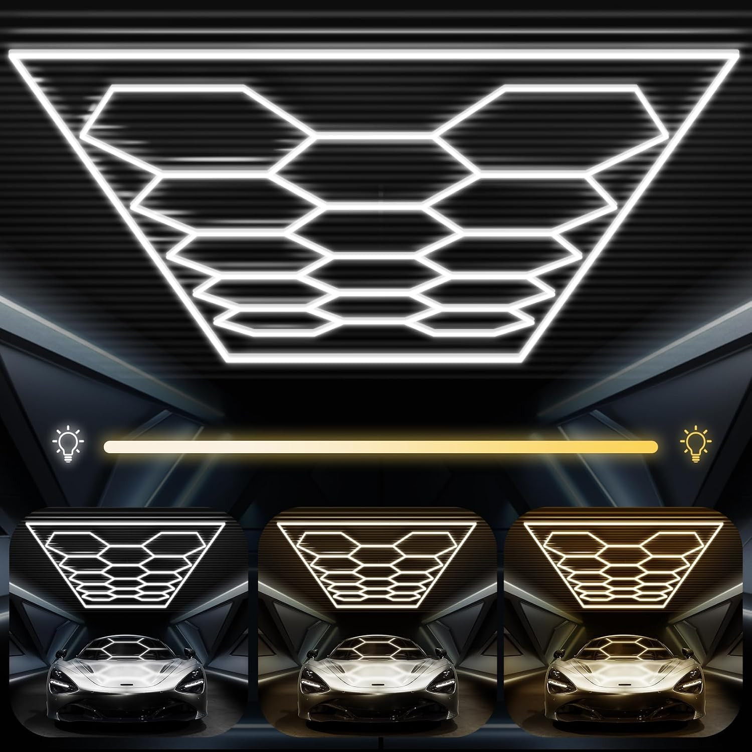 Hexagon Garage Lights 5 Hex, Hexagon LED Gym Lights